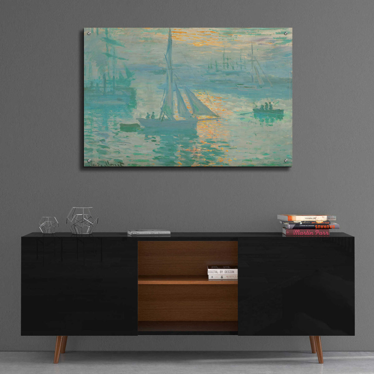 Epic Art 'Sunrise' by Claude Monet, Acrylic Glass Wall Art,36x24