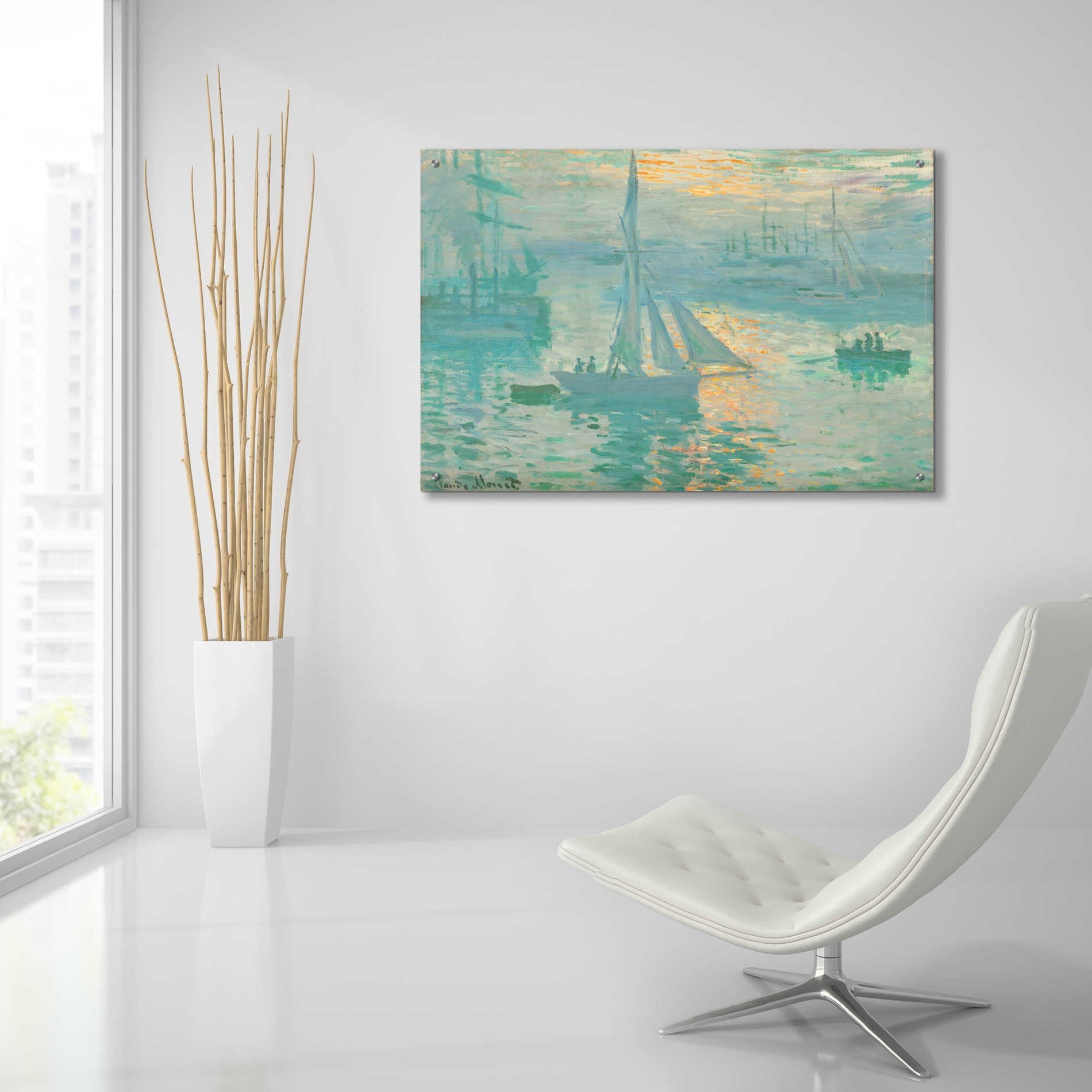 Epic Art 'Sunrise' by Claude Monet, Acrylic Glass Wall Art,36x24