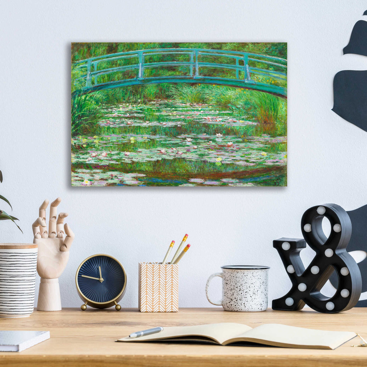 Epic Art 'The Japanese Footbridge' by Claude Monet, Acrylic Glass Wall Art,16x12