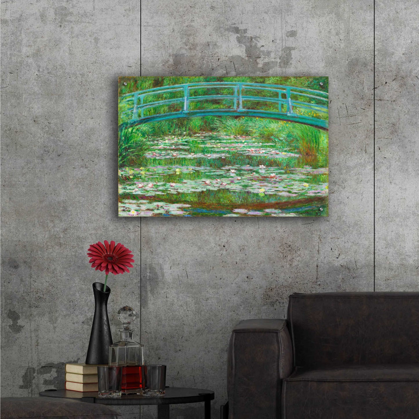 Epic Art 'The Japanese Footbridge' by Claude Monet, Acrylic Glass Wall Art,36x24