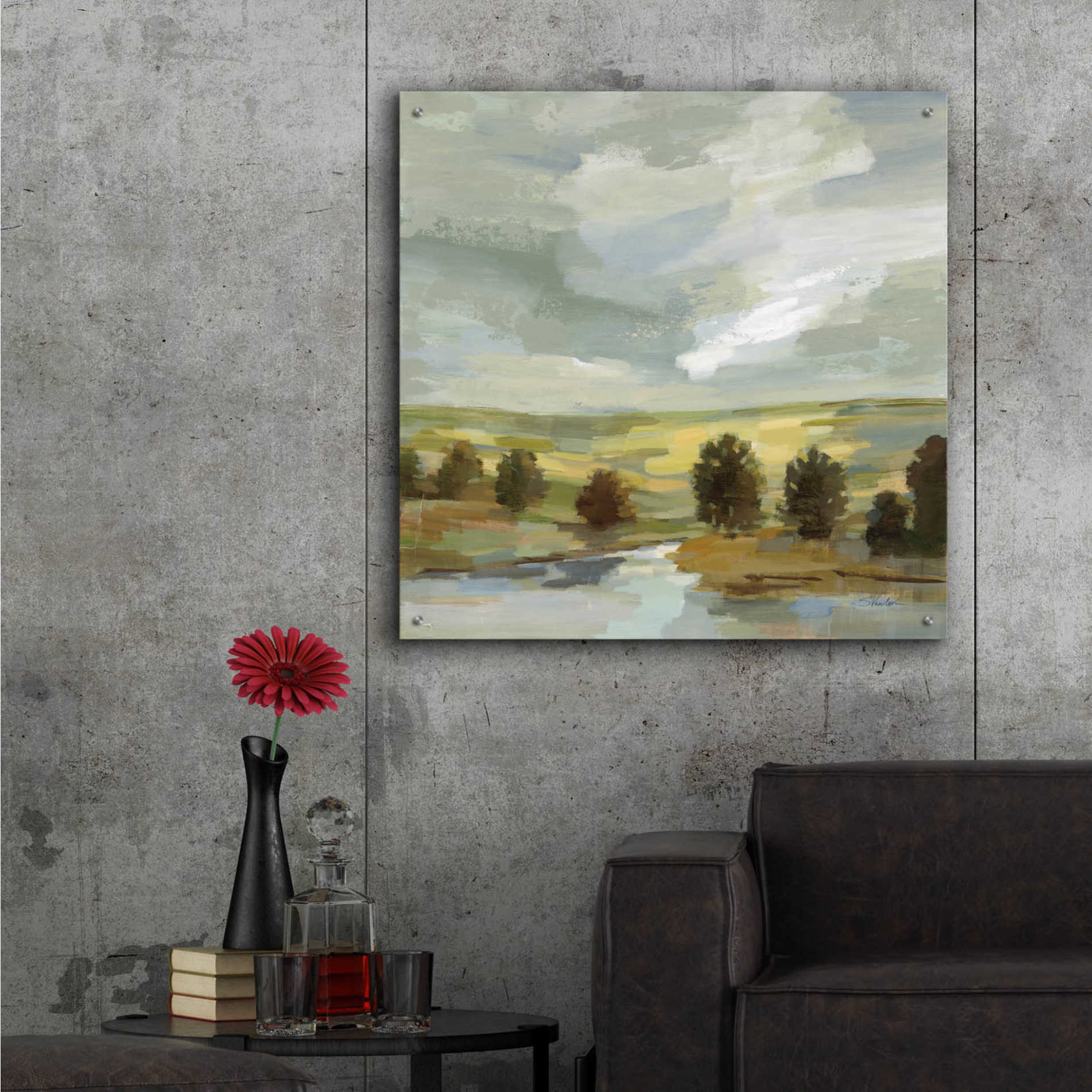 Epic Art 'Country Landscape' by Silvia Vassileva, Acrylic Glass Wall Art,36x36
