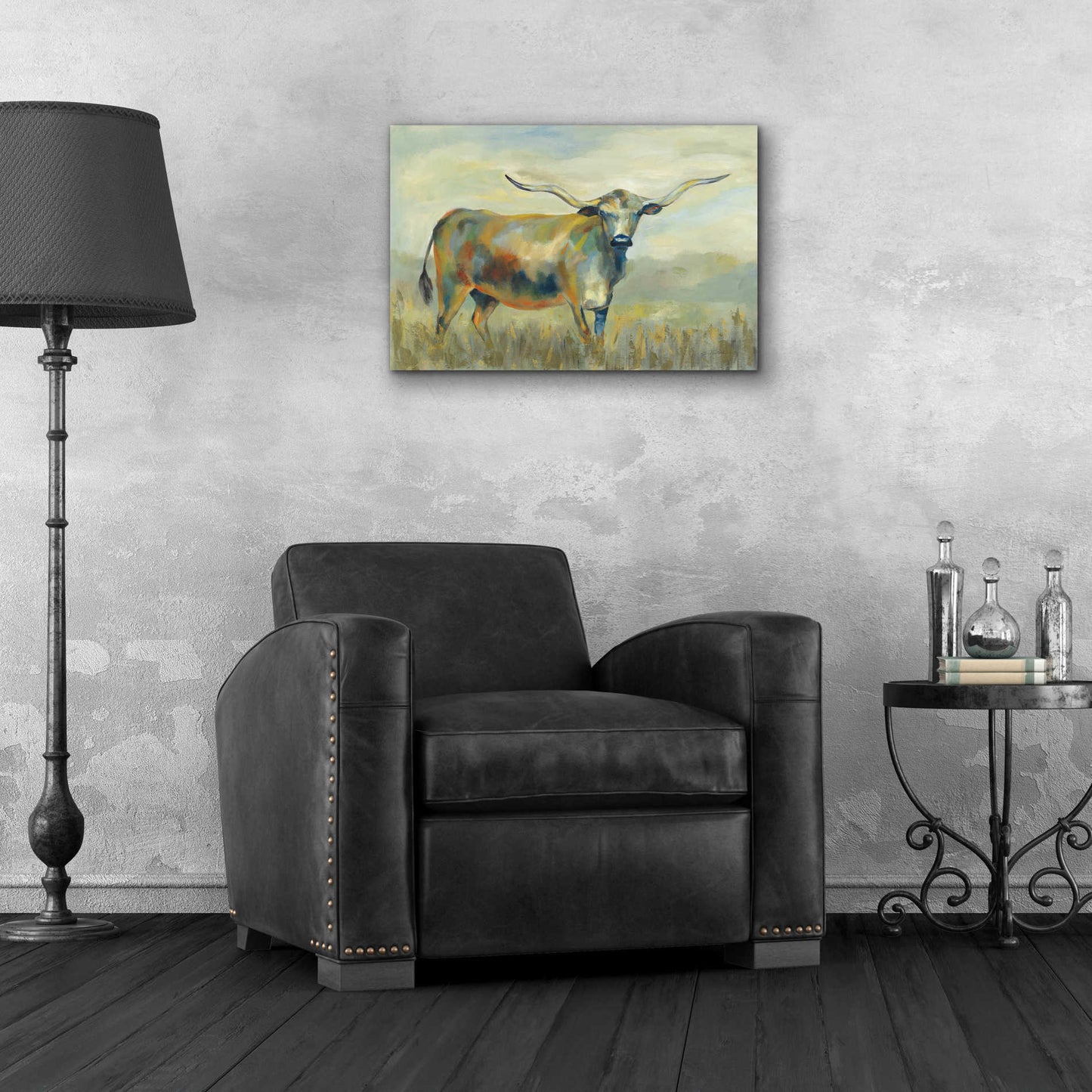 Epic Art 'Colorful Longhorn Cow' by Silvia Vassileva, Acrylic Glass Wall Art,24x16