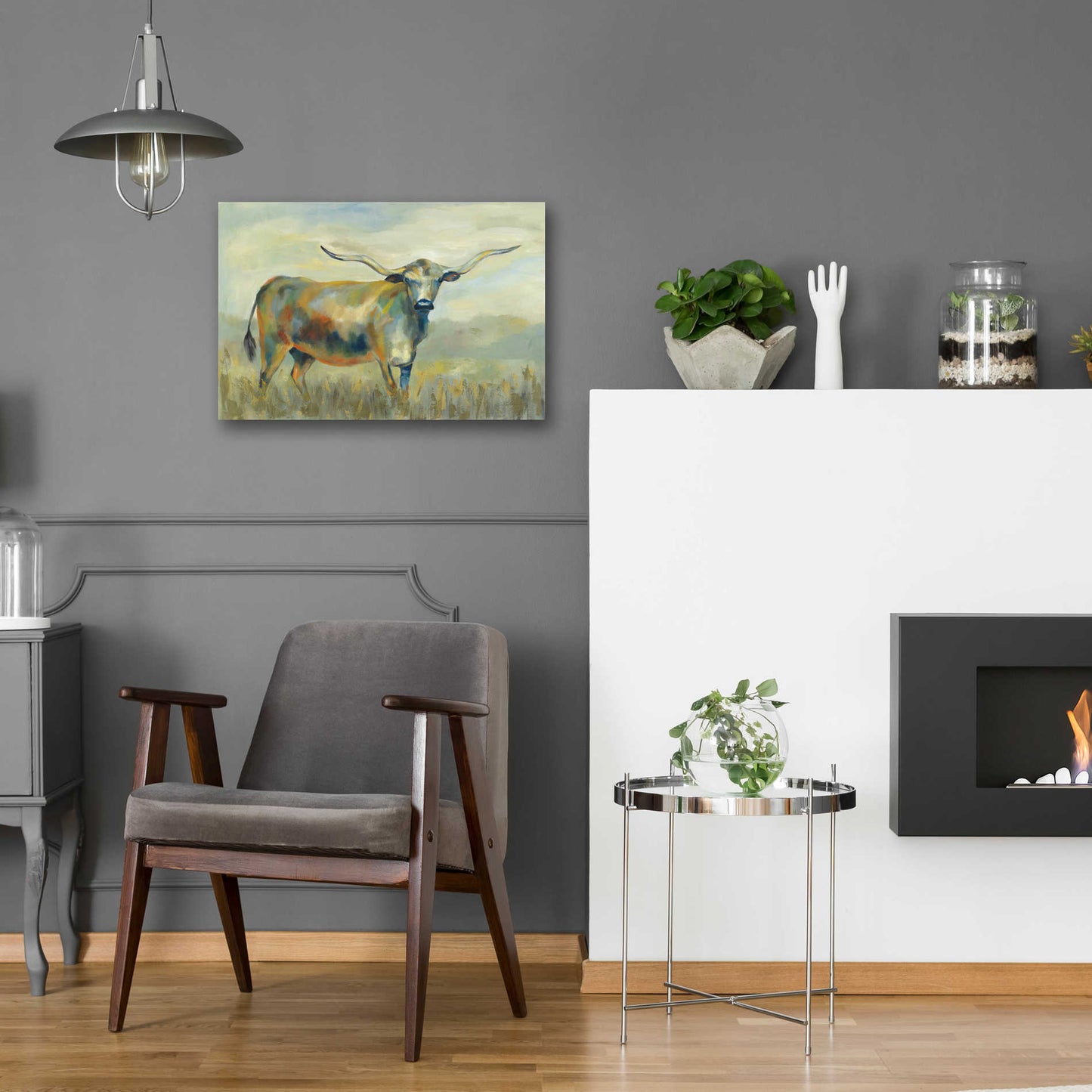 Epic Art 'Colorful Longhorn Cow' by Silvia Vassileva, Acrylic Glass Wall Art,24x16