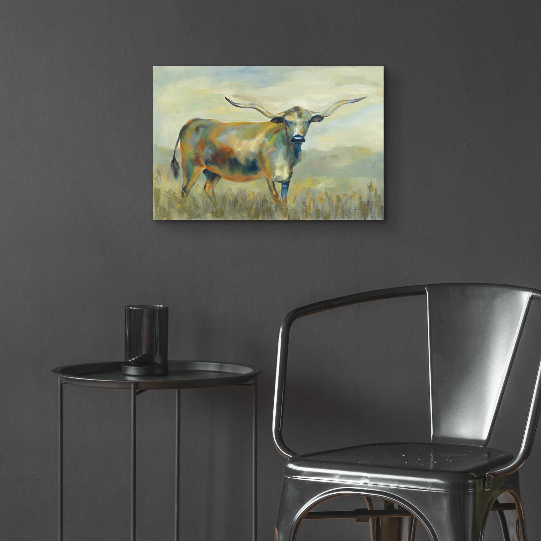 Epic Art 'Colorful Longhorn Cow' by Silvia Vassileva, Acrylic Glass Wall Art,24x16