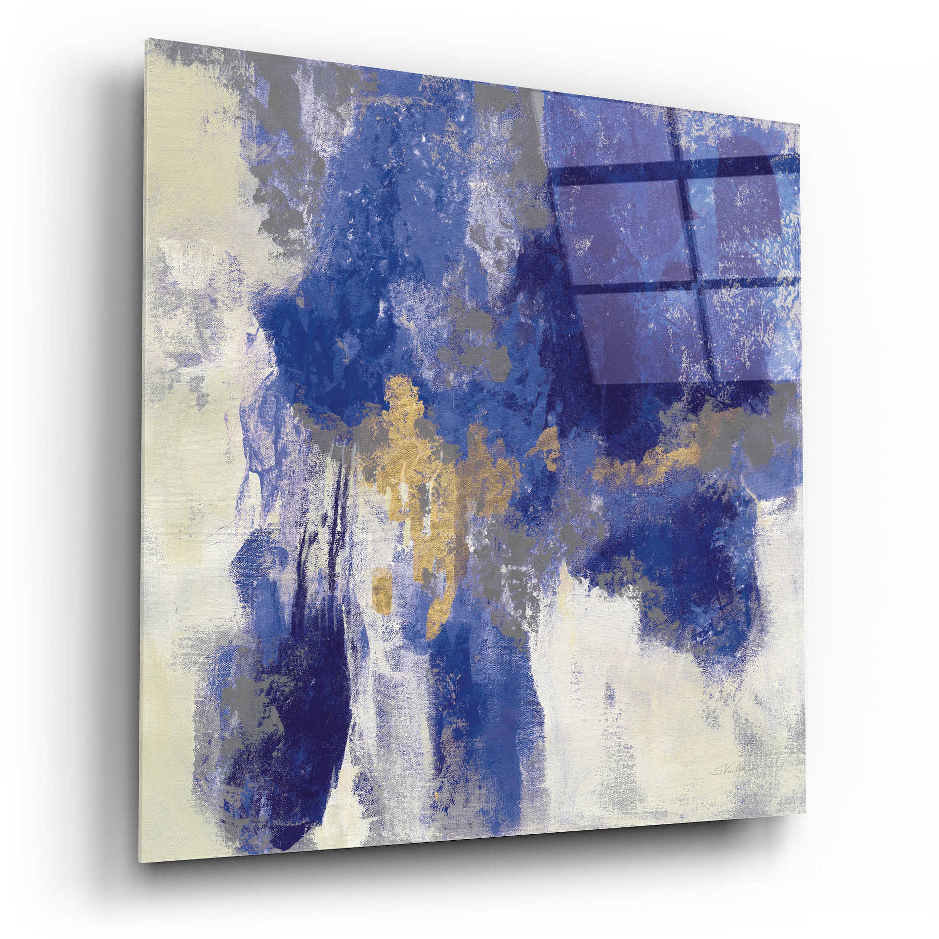 Epic Art 'Sparkle Abstract II Blue' by Silvia Vassileva, Acrylic Glass Wall Art,12x12