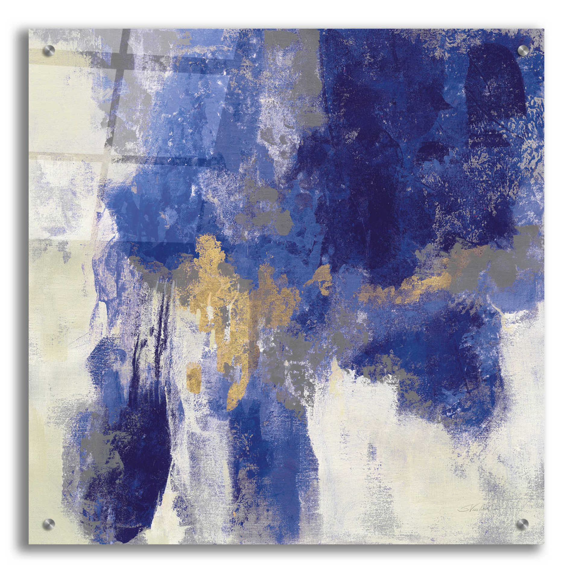 Epic Art 'Sparkle Abstract II Blue' by Silvia Vassileva, Acrylic Glass Wall Art,24x24