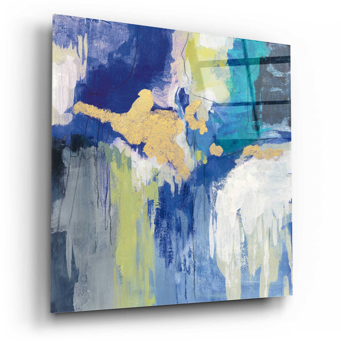 Epic Art 'Sparkle Abstract III Blue' by Silvia Vassileva, Acrylic Glass Wall Art,12x12