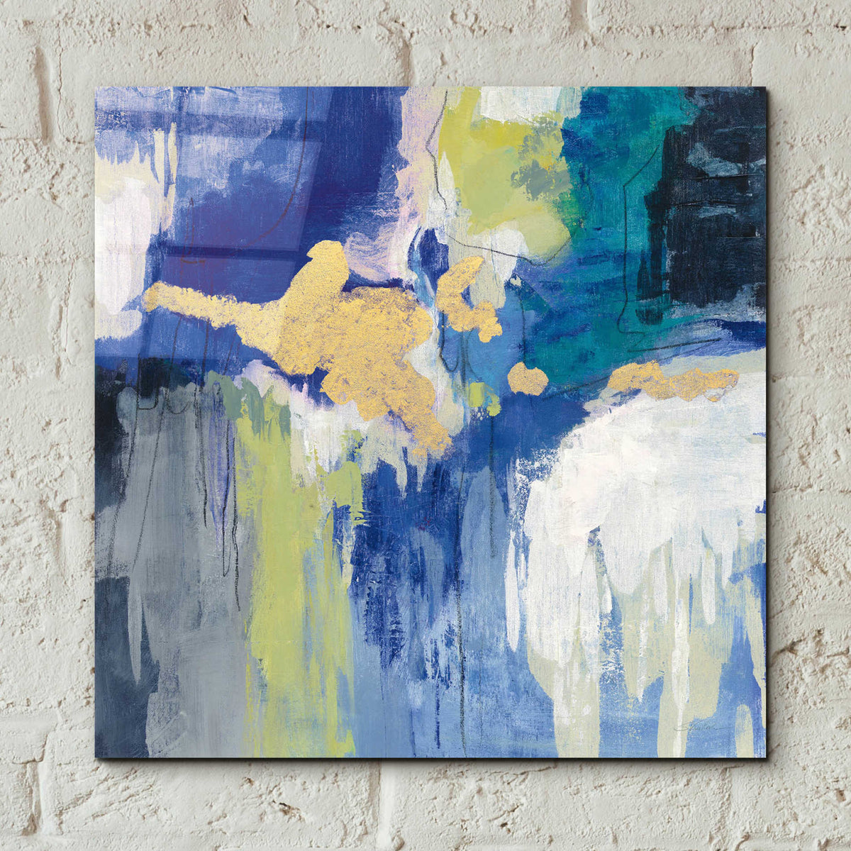 Epic Art 'Sparkle Abstract III Blue' by Silvia Vassileva, Acrylic Glass Wall Art,12x12