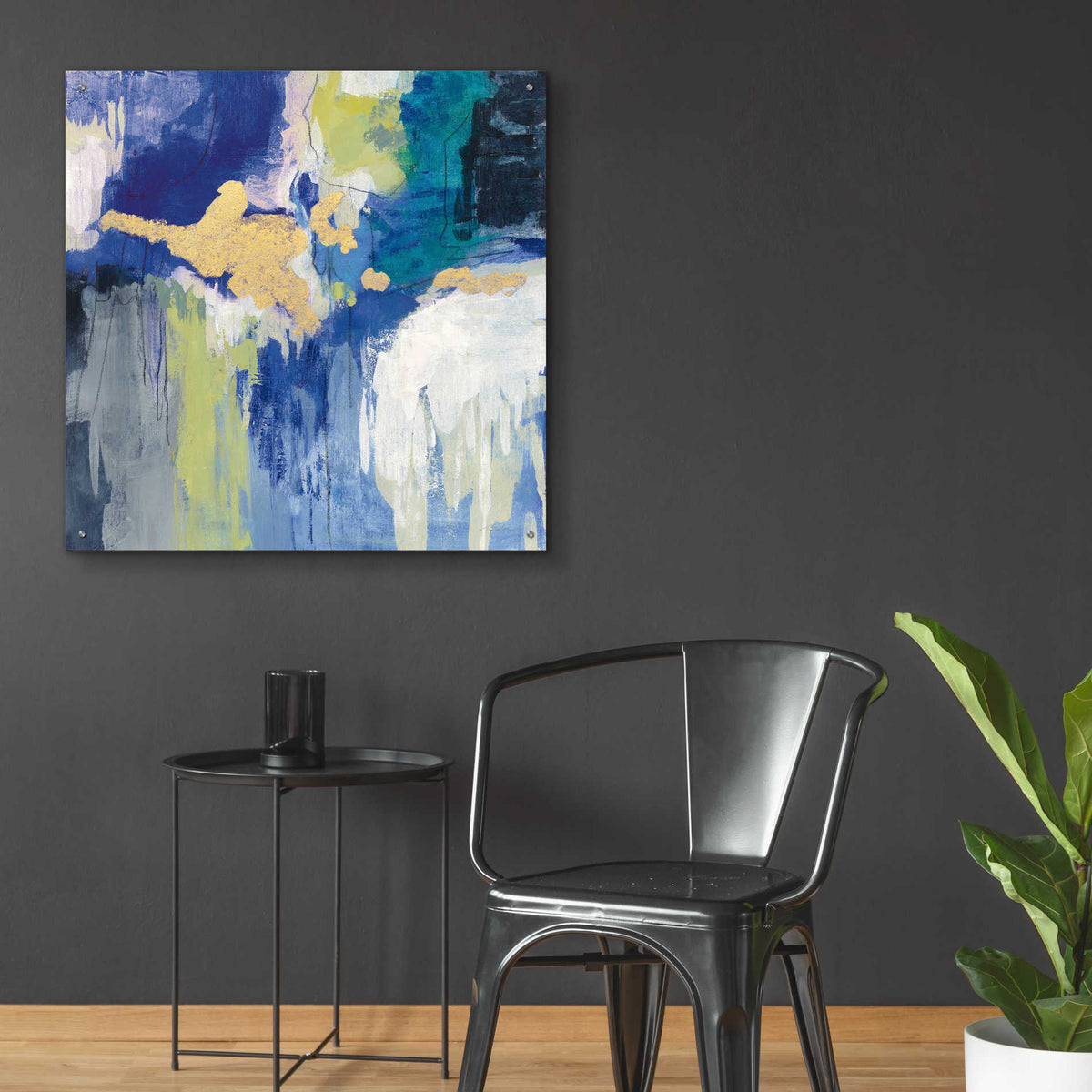 Epic Art 'Sparkle Abstract III Blue' by Silvia Vassileva, Acrylic Glass Wall Art,36x36