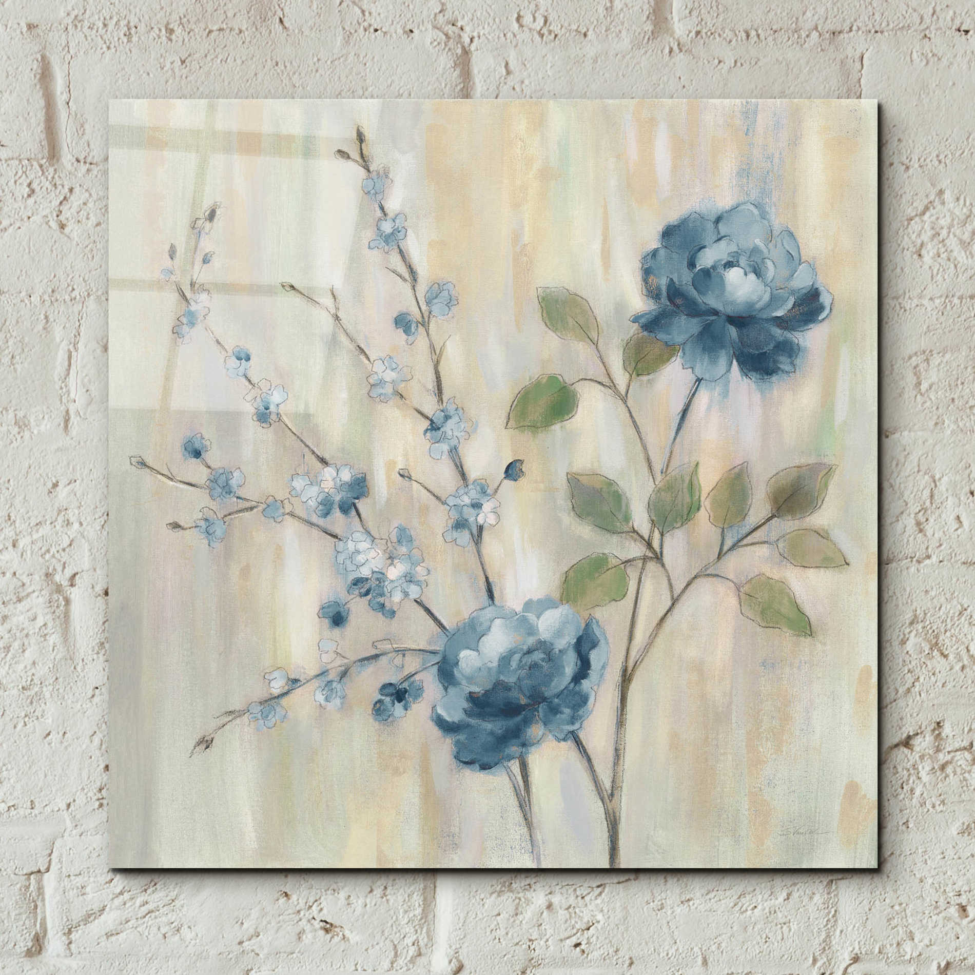 Epic Art 'Contemporary Chinoiserie Blue' by Silvia Vassileva, Acrylic Glass Wall Art,12x12