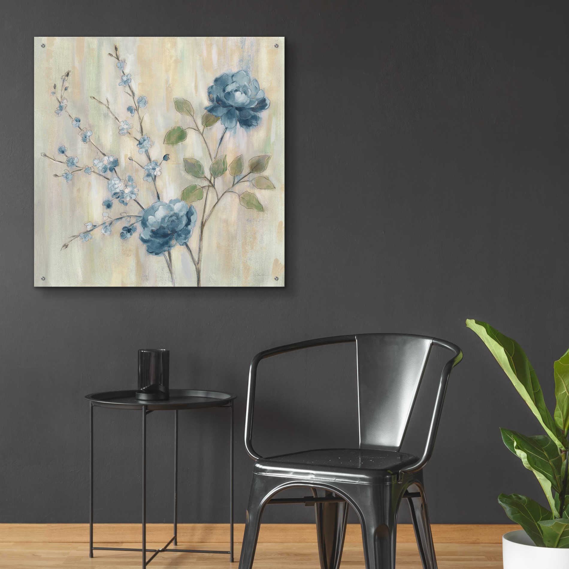 Epic Art 'Contemporary Chinoiserie Blue' by Silvia Vassileva, Acrylic Glass Wall Art,36x36