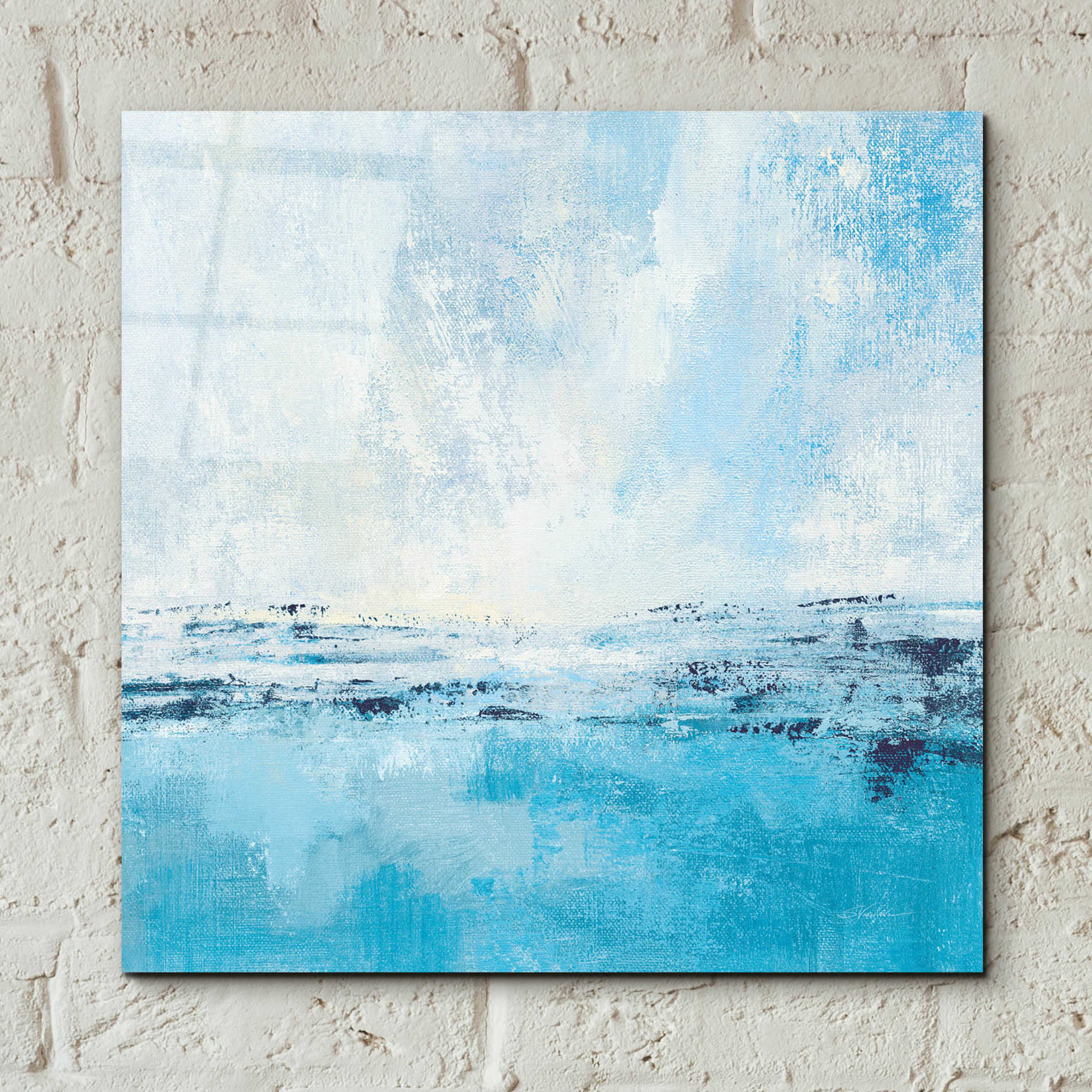 Epic Art 'Coastal View I Aqua' by Silvia Vassileva, Acrylic Glass Wall Art,12x12