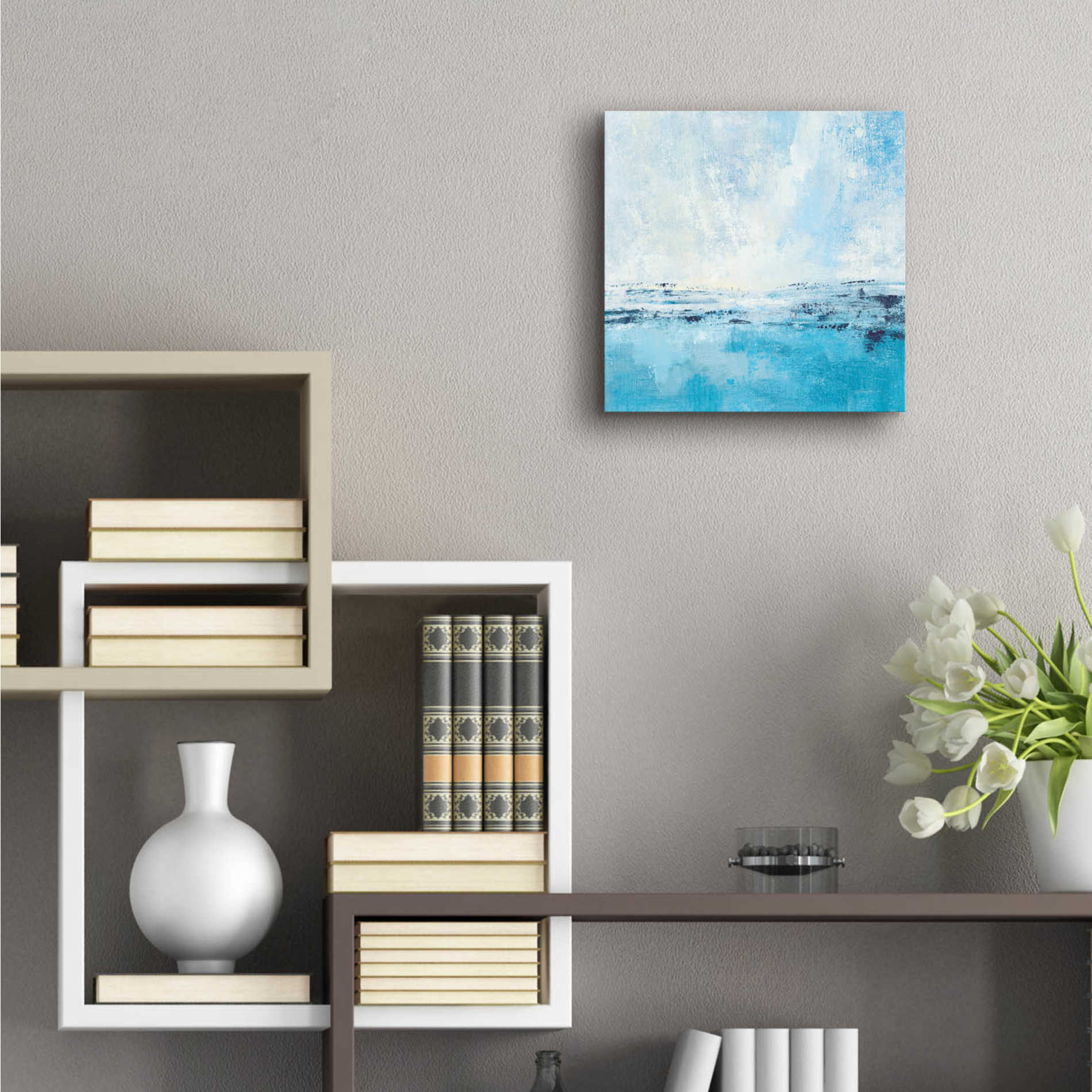 Epic Art 'Coastal View I Aqua' by Silvia Vassileva, Acrylic Glass Wall Art,12x12