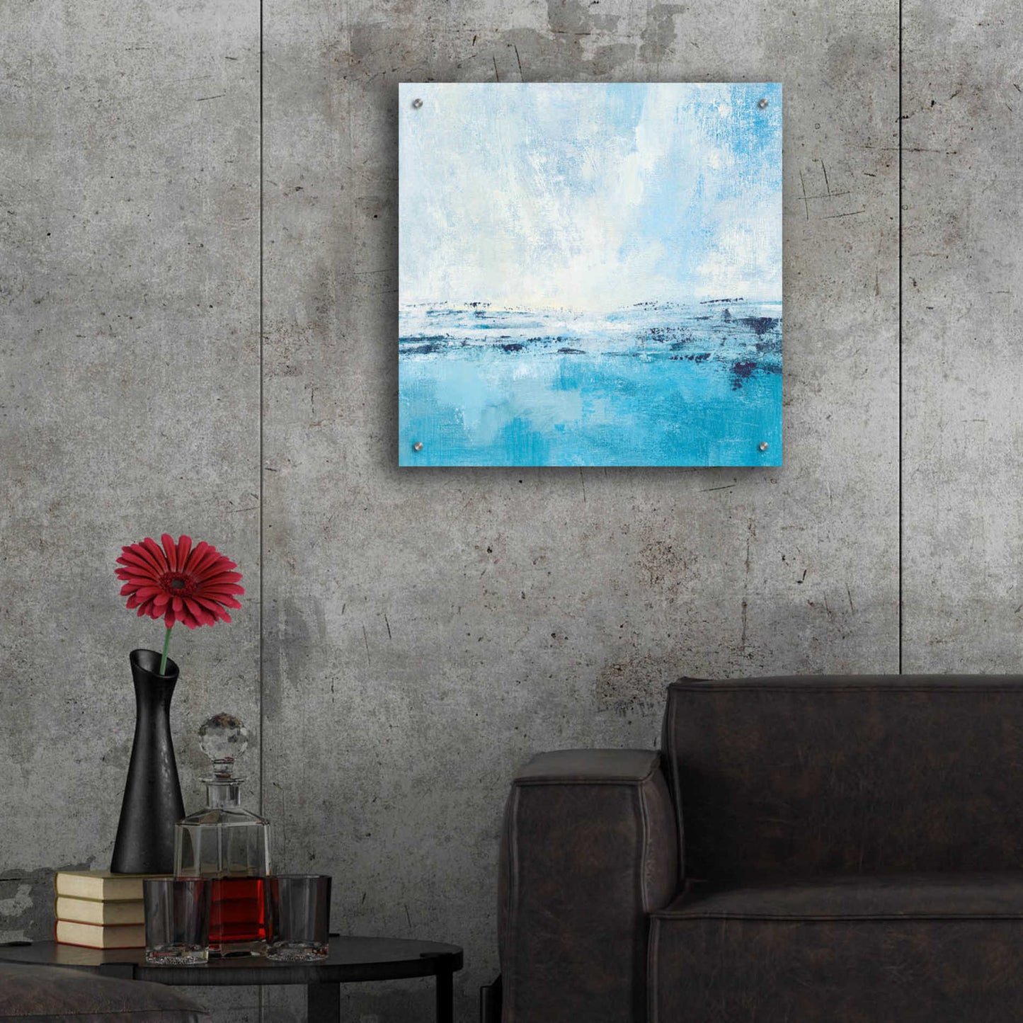 Epic Art 'Coastal View I Aqua' by Silvia Vassileva, Acrylic Glass Wall Art,24x24