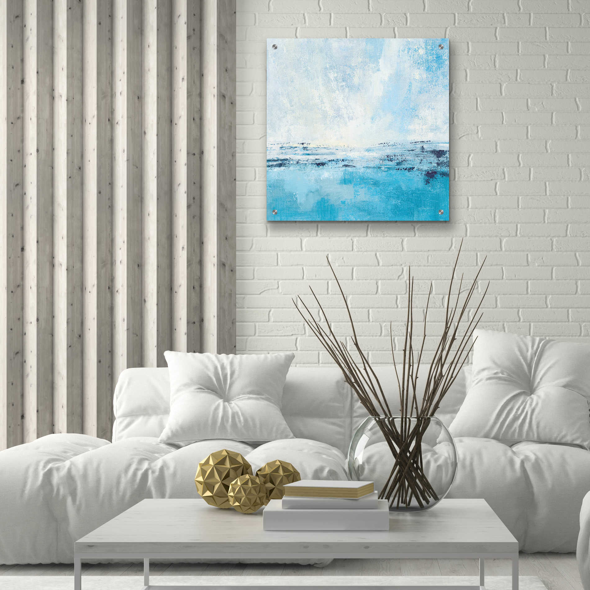 Epic Art 'Coastal View I Aqua' by Silvia Vassileva, Acrylic Glass Wall Art,24x24