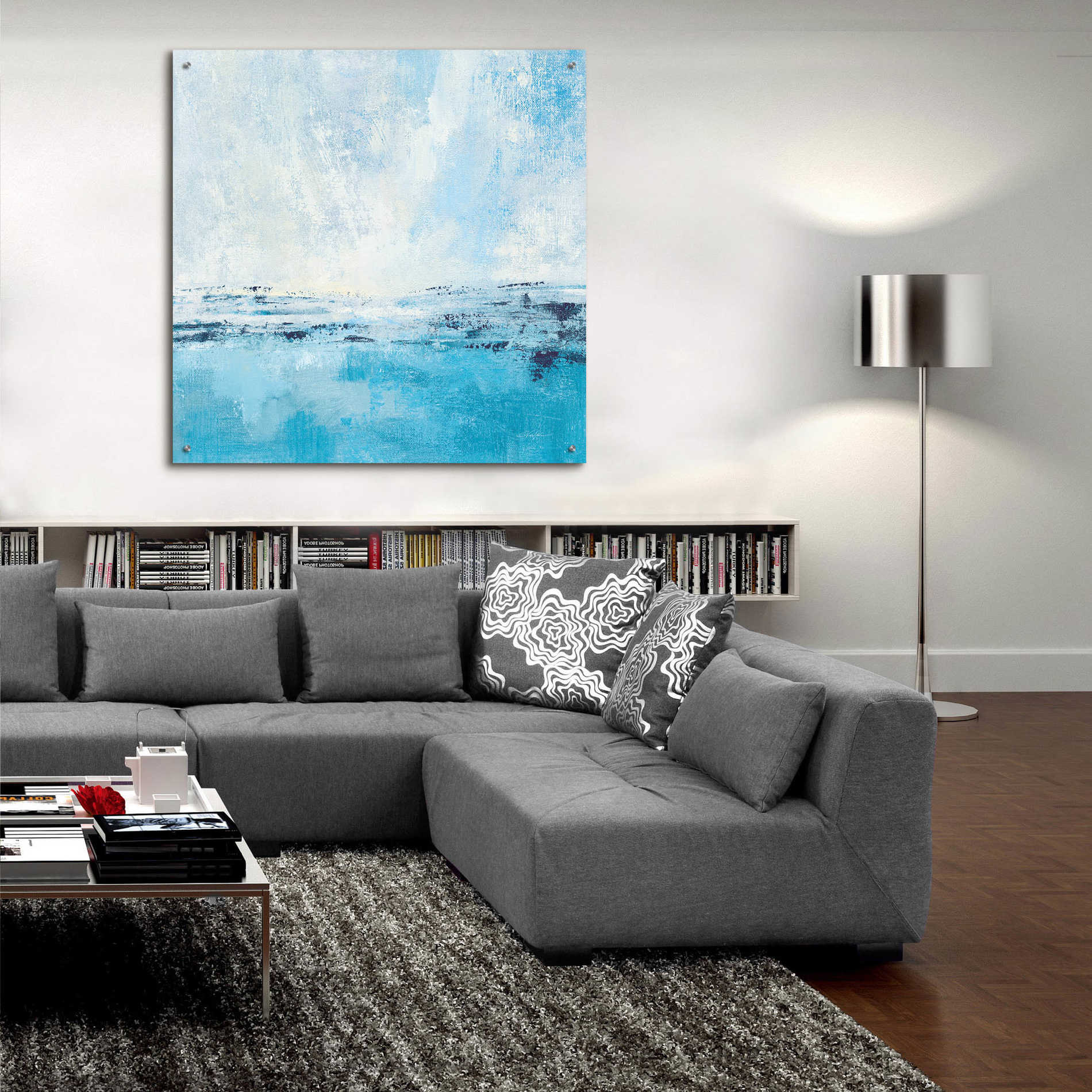 Epic Art 'Coastal View I Aqua' by Silvia Vassileva, Acrylic Glass Wall Art,36x36