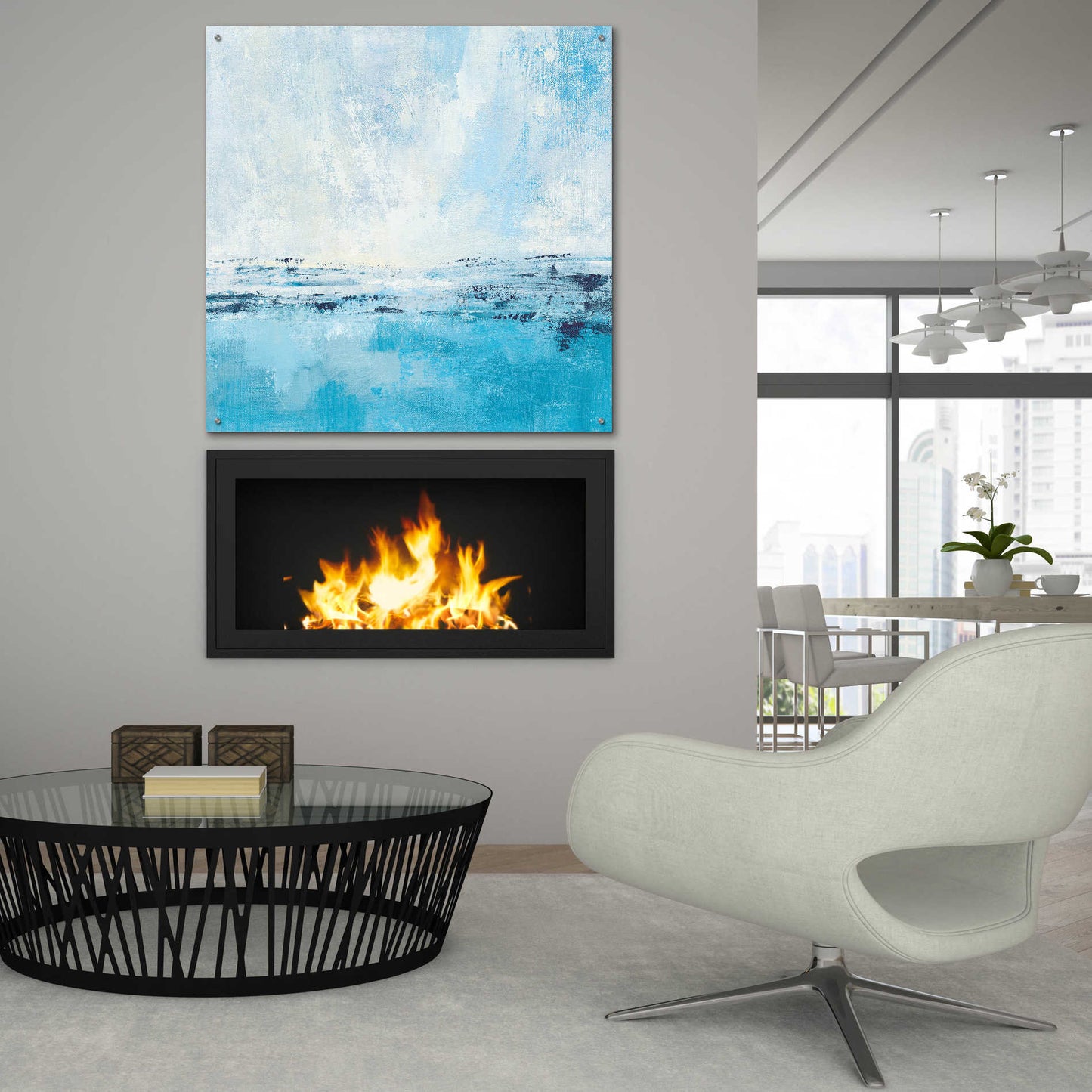 Epic Art 'Coastal View I Aqua' by Silvia Vassileva, Acrylic Glass Wall Art,36x36