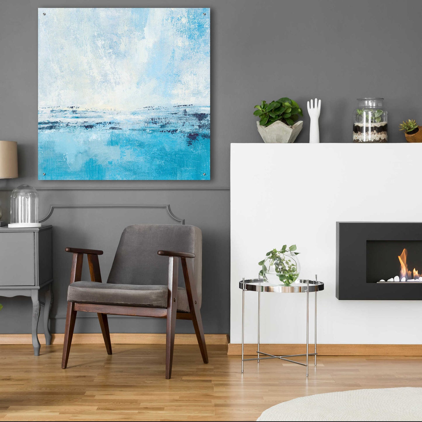 Epic Art 'Coastal View I Aqua' by Silvia Vassileva, Acrylic Glass Wall Art,36x36