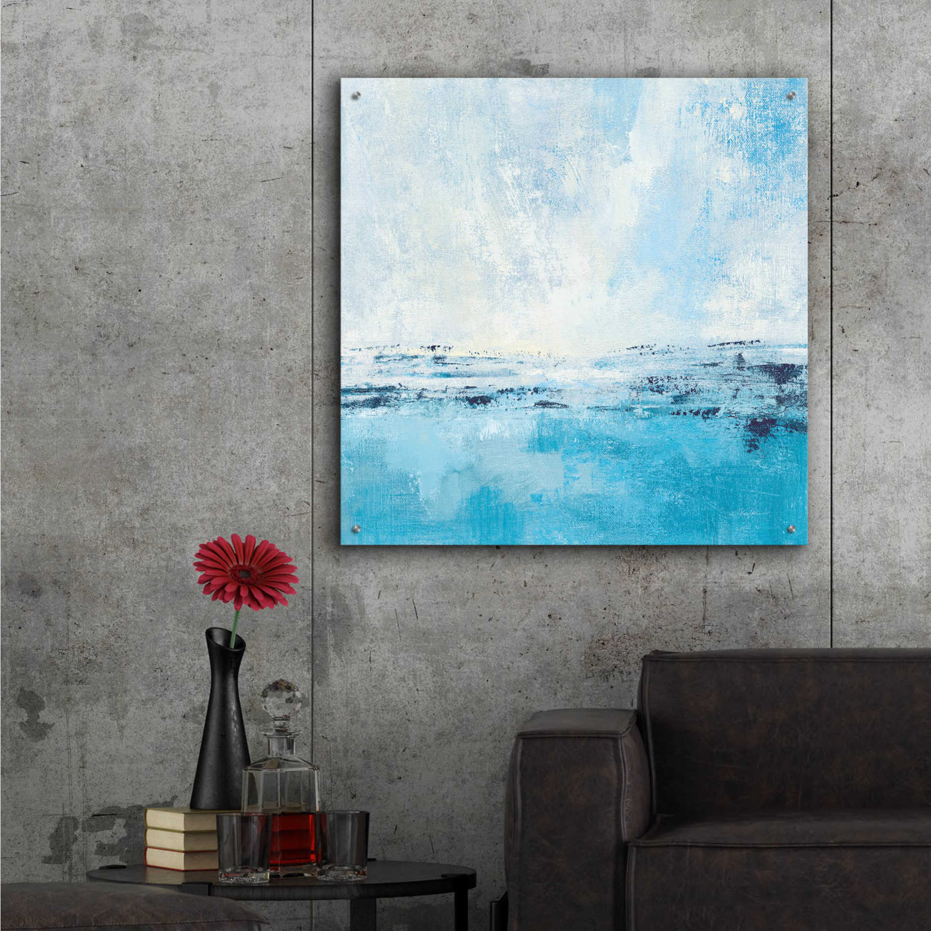 Epic Art 'Coastal View I Aqua' by Silvia Vassileva, Acrylic Glass Wall Art,36x36