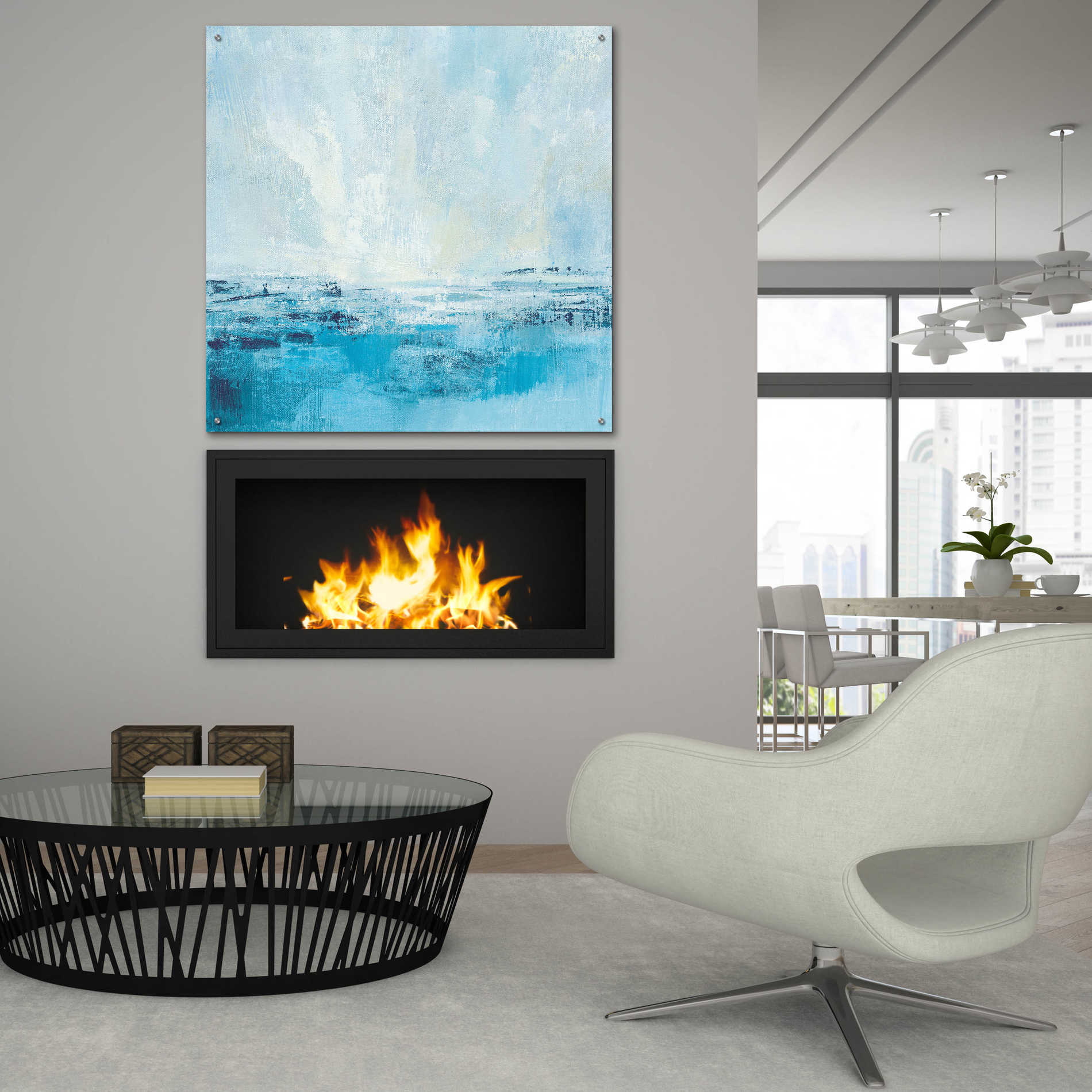 Epic Art 'Coastal View II Aqua' by Silvia Vassileva, Acrylic Glass Wall Art,36x36