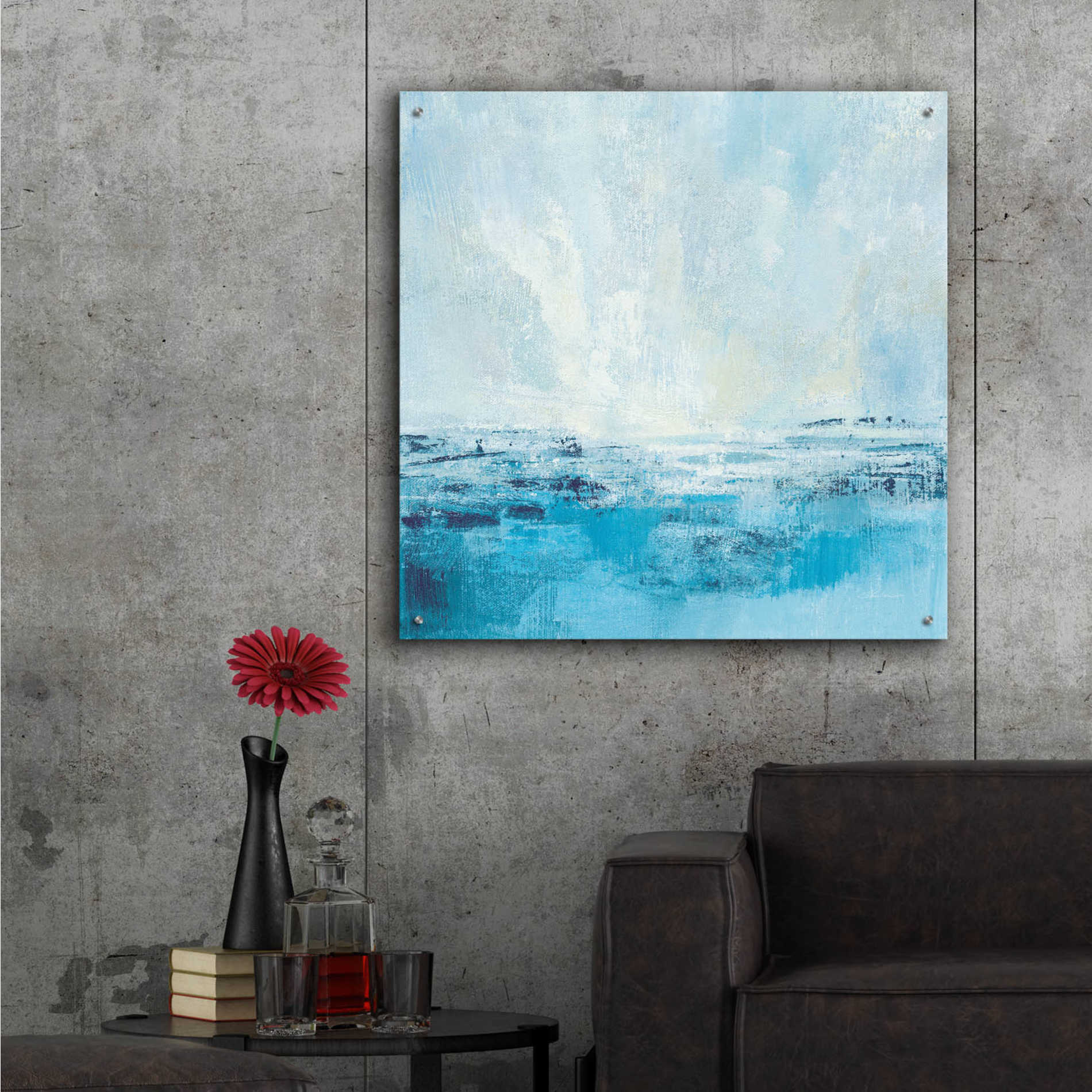 Epic Art 'Coastal View II Aqua' by Silvia Vassileva, Acrylic Glass Wall Art,36x36