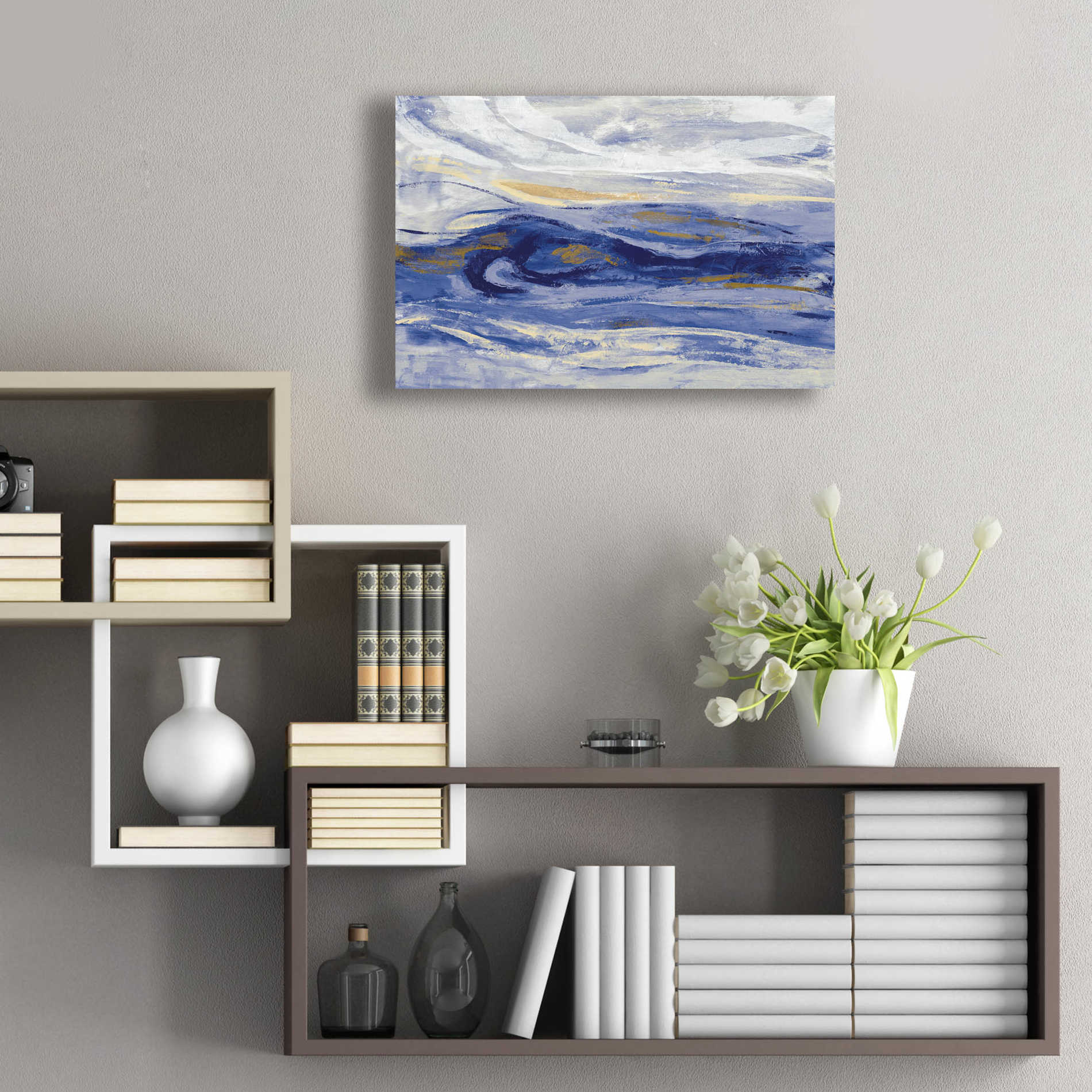 Epic Art 'Estuary Blue' by Silvia Vassileva, Acrylic Glass Wall Art,24x16