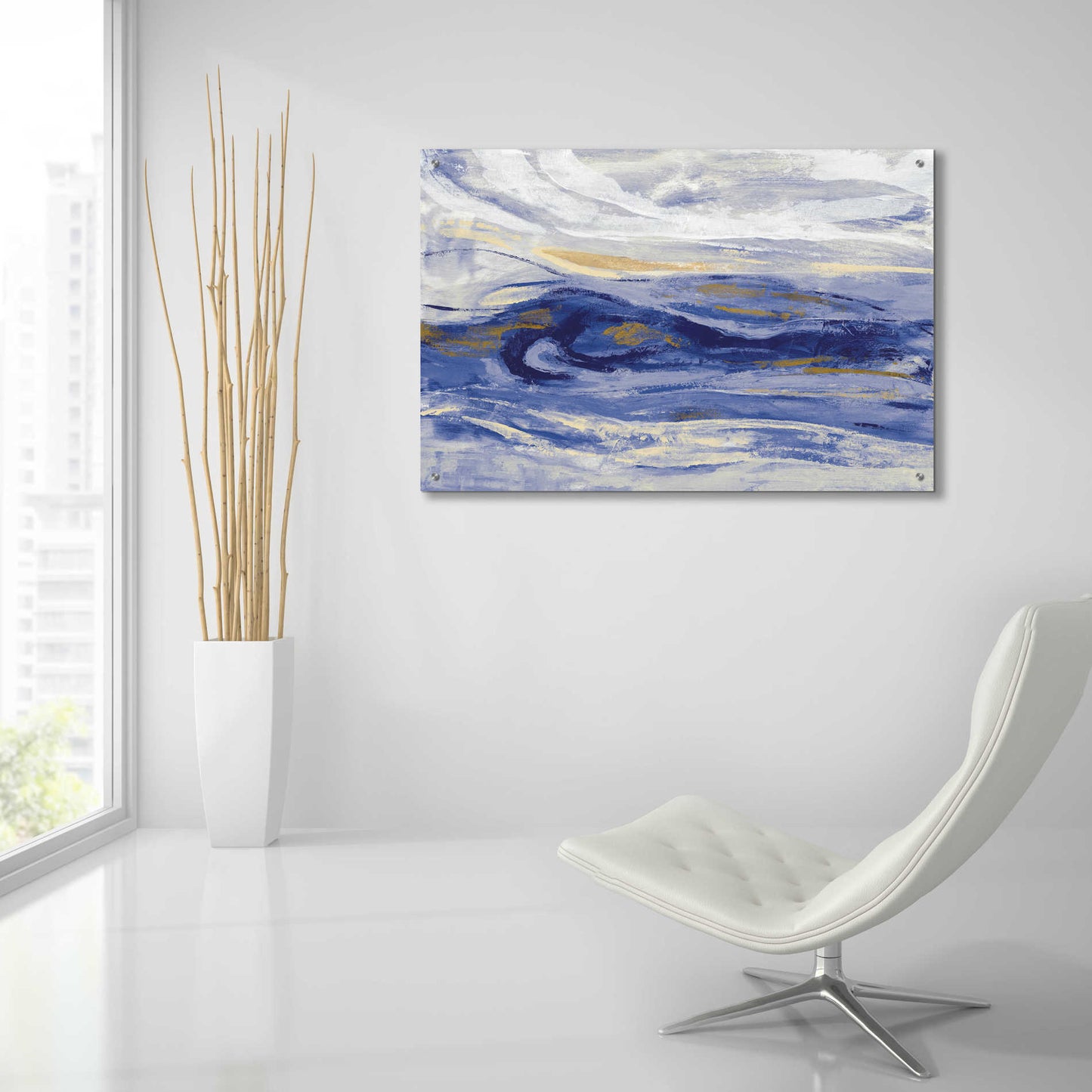 Epic Art 'Estuary Blue' by Silvia Vassileva, Acrylic Glass Wall Art,36x24