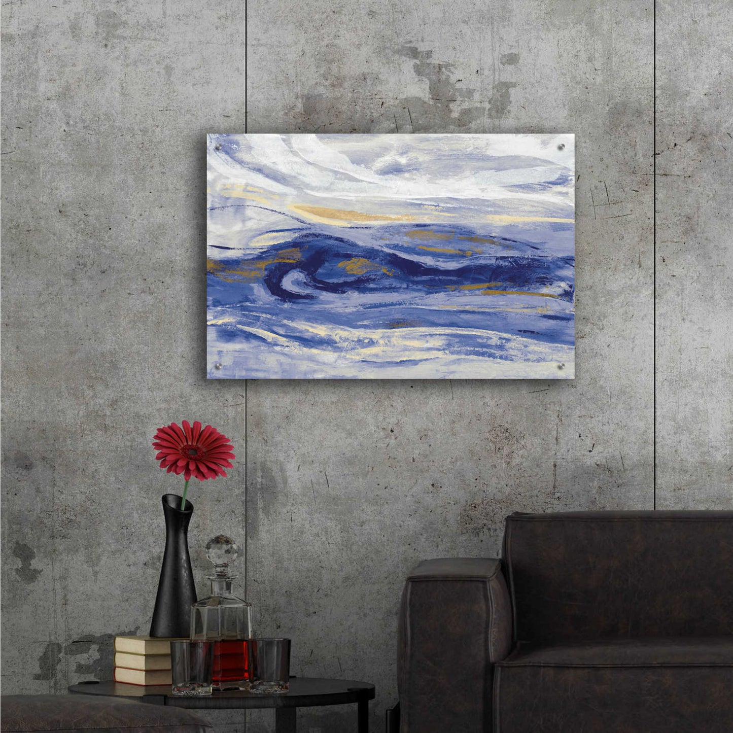 Epic Art 'Estuary Blue' by Silvia Vassileva, Acrylic Glass Wall Art,36x24