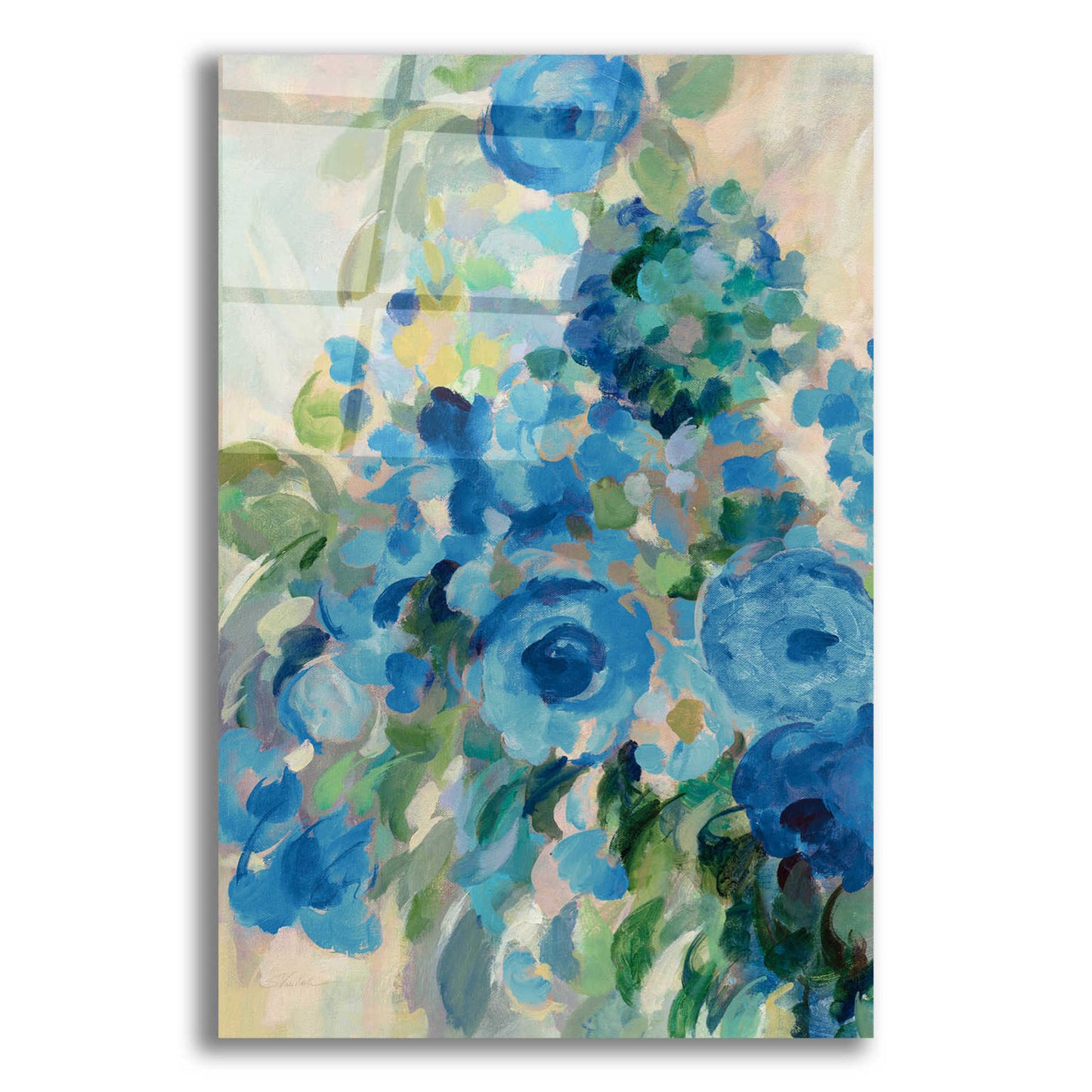 Epic Art 'Flower Market II Blue' by Silvia Vassileva, Acrylic Glass Wall Art,12x16