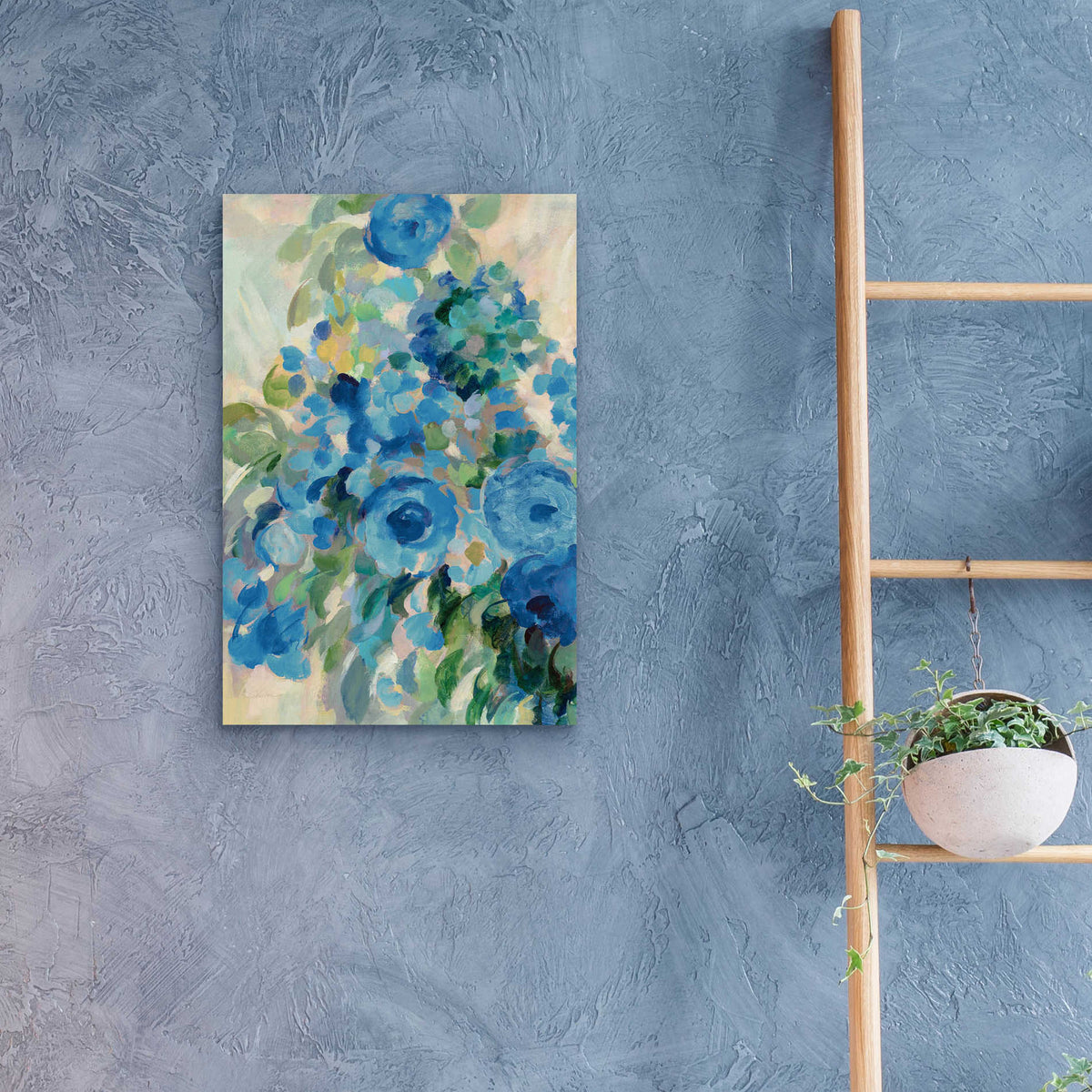 Epic Art 'Flower Market II Blue' by Silvia Vassileva, Acrylic Glass Wall Art,16x24