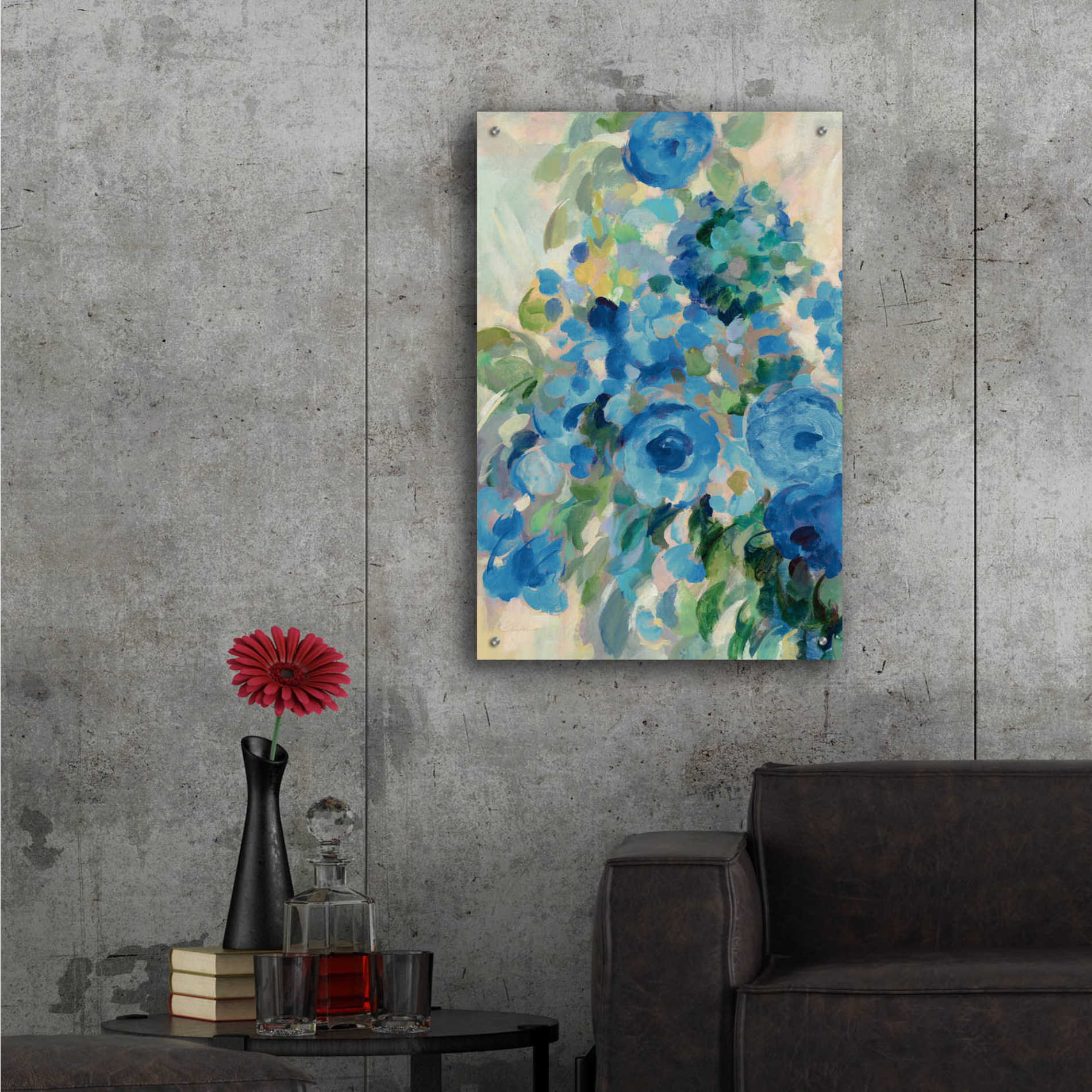 Epic Art 'Flower Market II Blue' by Silvia Vassileva, Acrylic Glass Wall Art,24x36