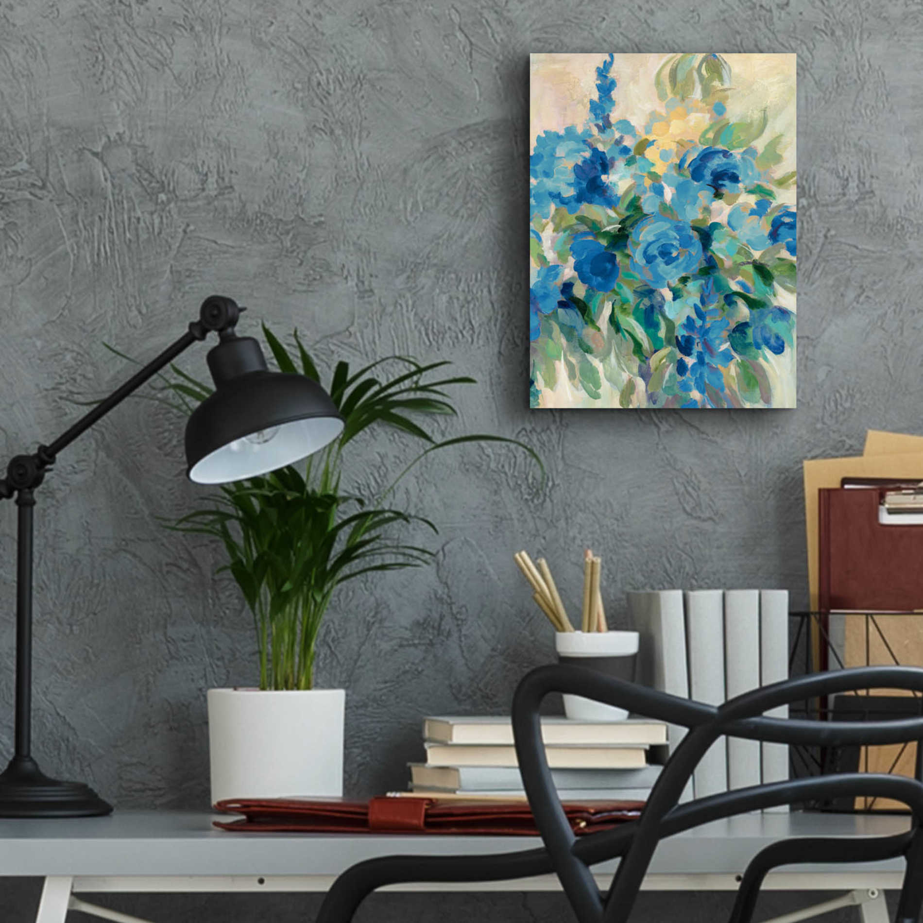 Epic Art 'Flower Market III Blue' by Silvia Vassileva, Acrylic Glass Wall Art,12x16