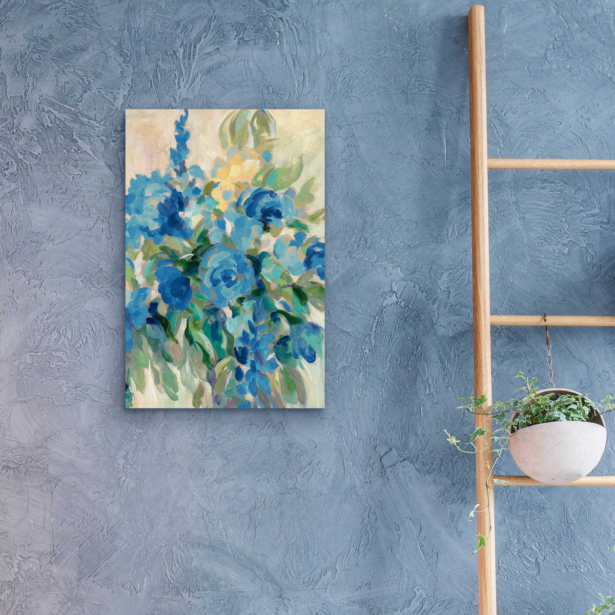 Epic Art 'Flower Market III Blue' by Silvia Vassileva, Acrylic Glass Wall Art,16x24