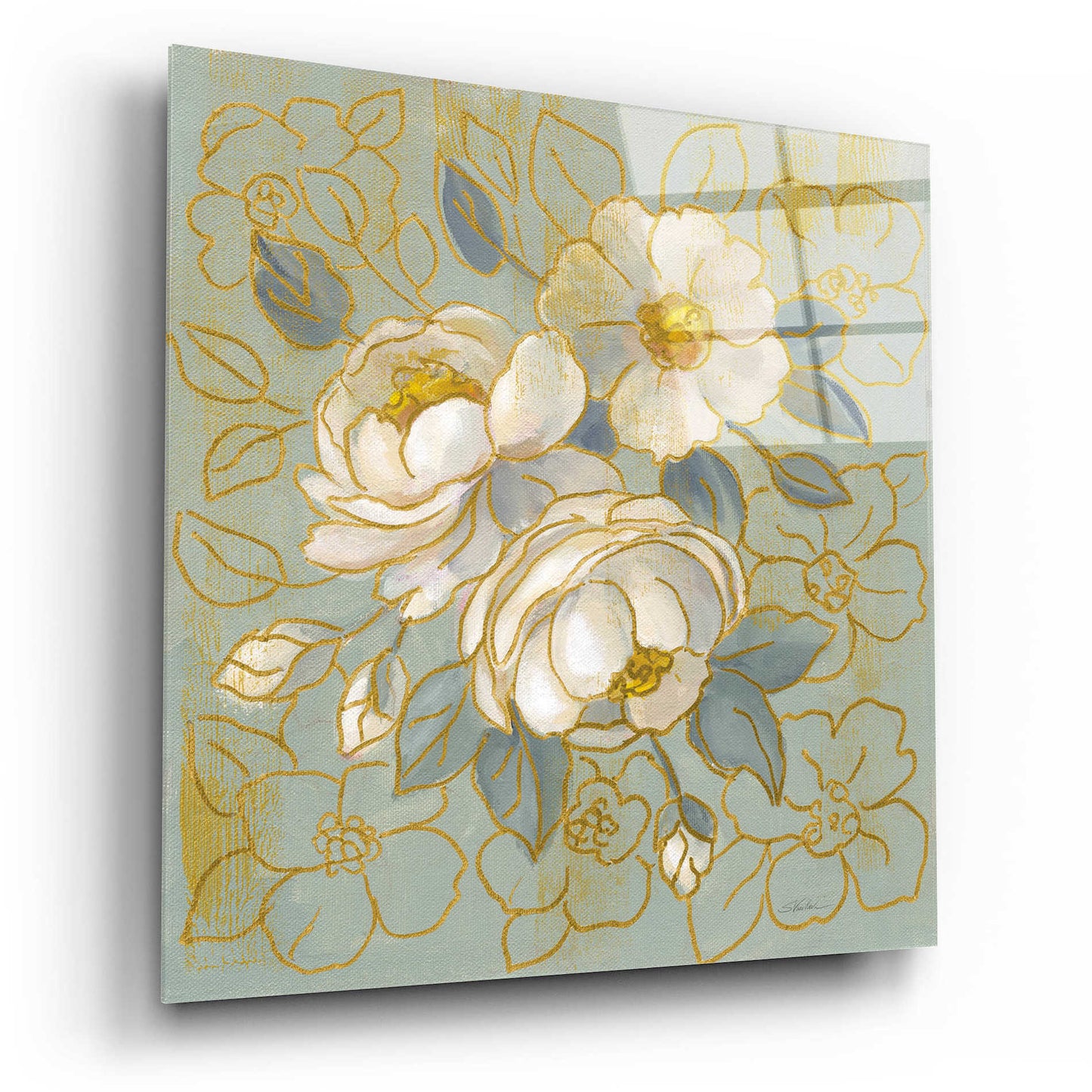 Epic Art 'Sage Floral I' by Silvia Vassileva, Acrylic Glass Wall Art,12x12