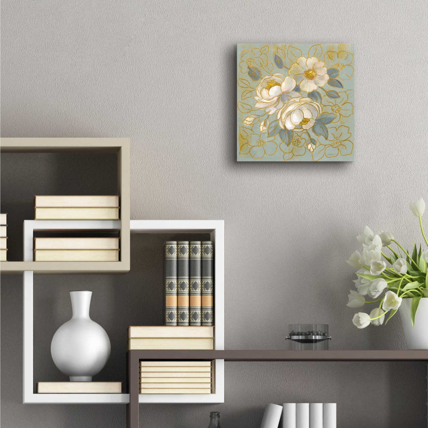 Epic Art 'Sage Floral I' by Silvia Vassileva, Acrylic Glass Wall Art,12x12