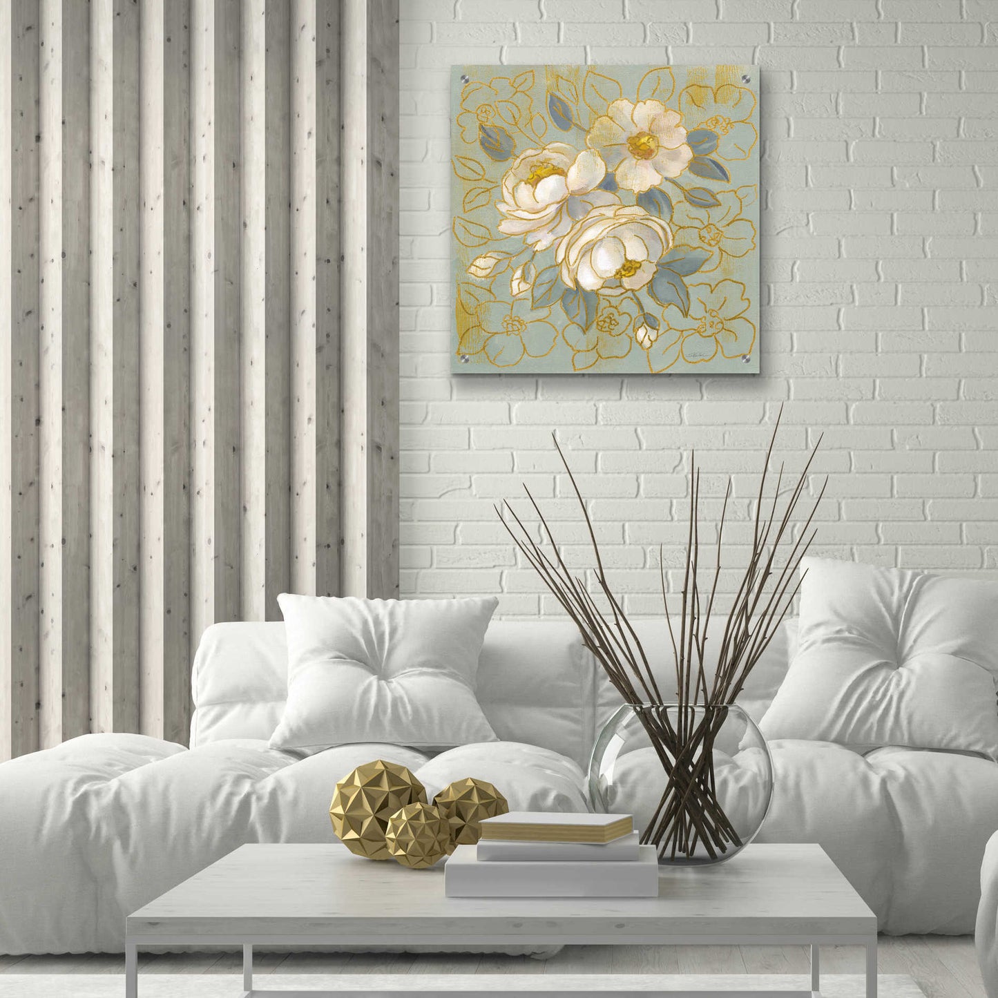 Epic Art 'Sage Floral I' by Silvia Vassileva, Acrylic Glass Wall Art,24x24