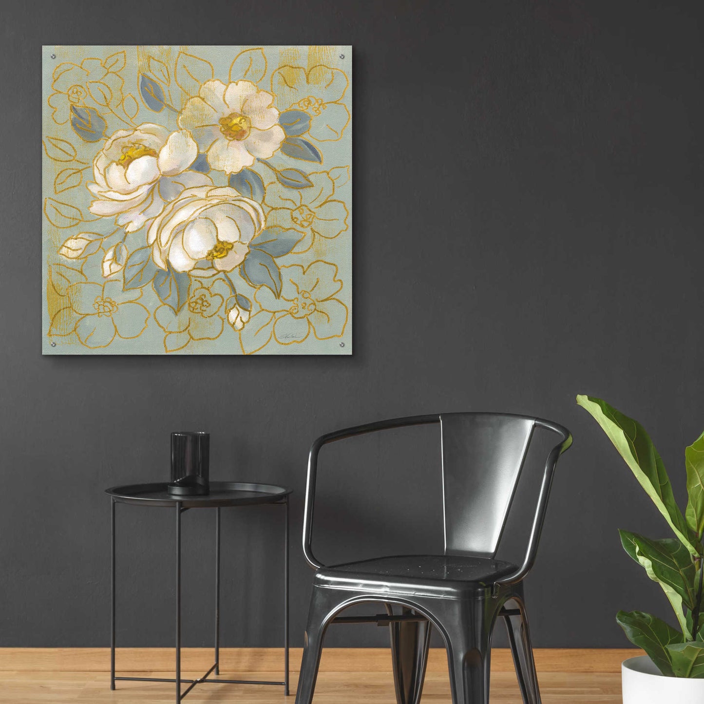 Epic Art 'Sage Floral I' by Silvia Vassileva, Acrylic Glass Wall Art,36x36