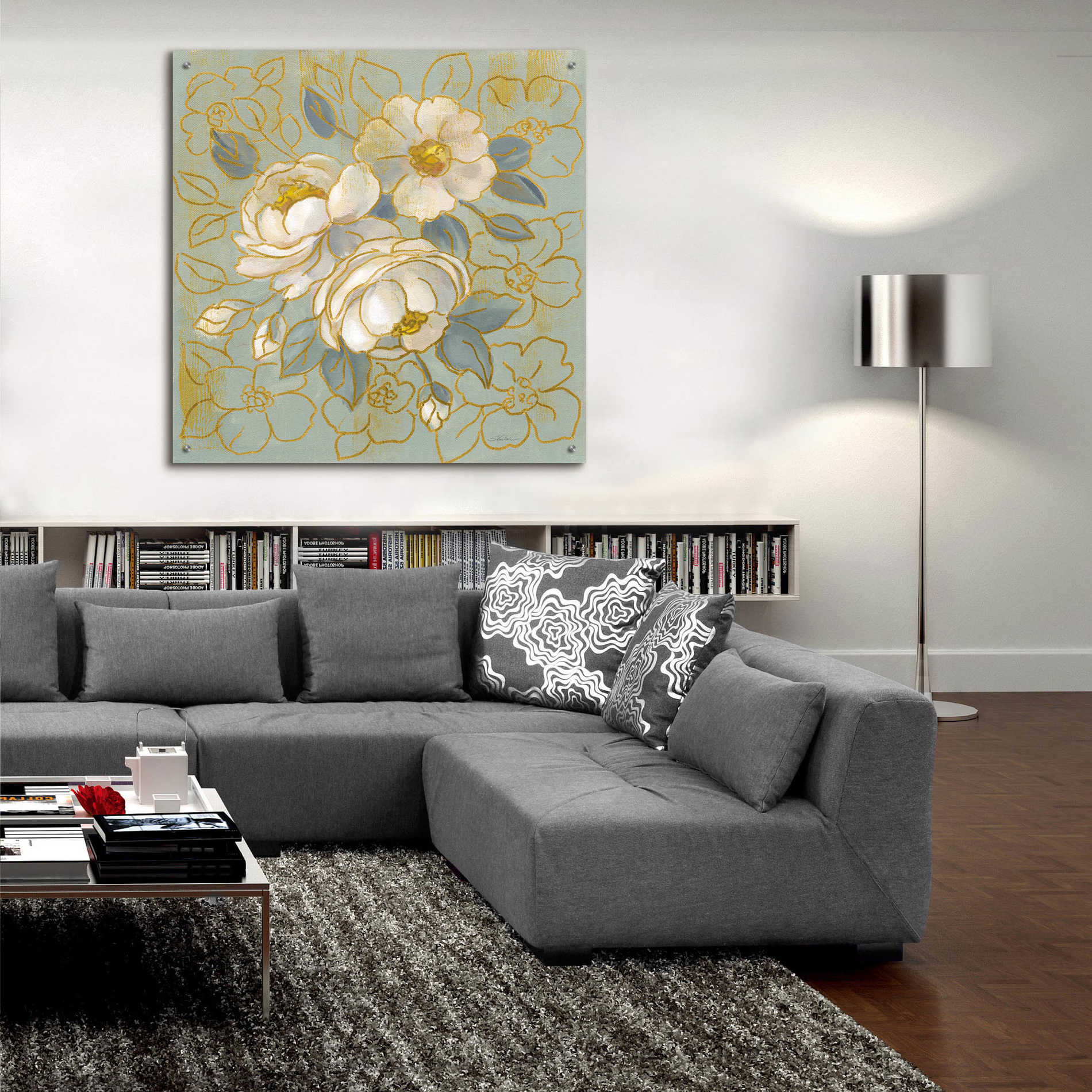 Epic Art 'Sage Floral I' by Silvia Vassileva, Acrylic Glass Wall Art,36x36