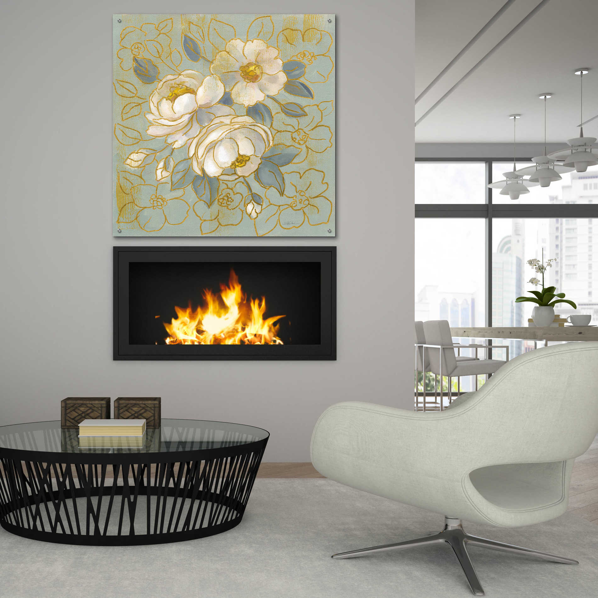 Epic Art 'Sage Floral I' by Silvia Vassileva, Acrylic Glass Wall Art,36x36