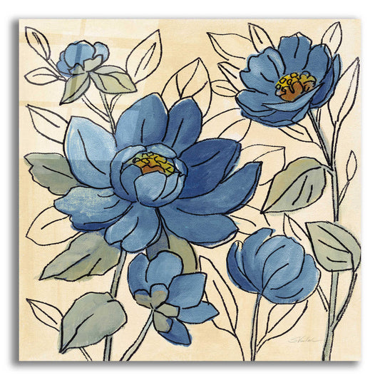 Epic Art 'Spring Lace Floral IV Dark Blue' by Silvia Vassileva, Acrylic Glass Wall Art