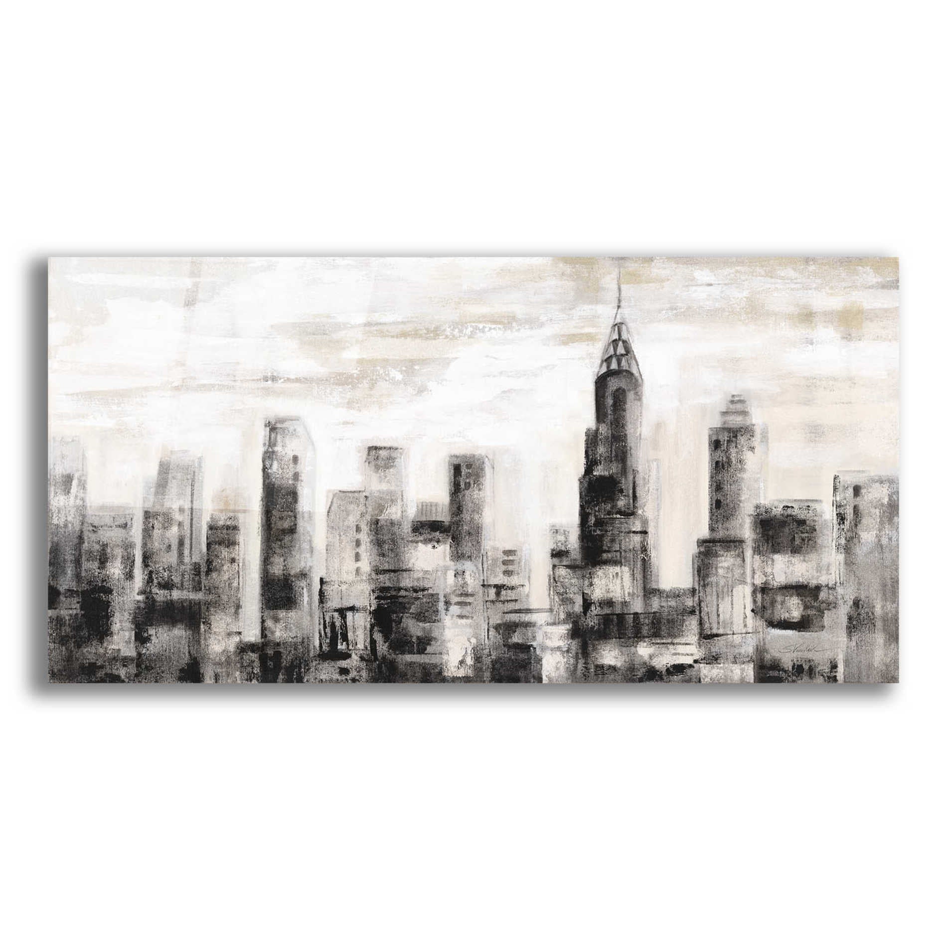 Epic Art 'Manhattan Skyline BW' by Silvia Vassileva, Acrylic Glass Wall Art,24x12