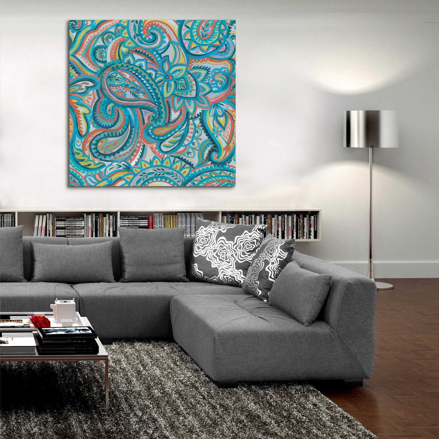 Epic Art 'Emerald Paisley Pattern III' by Silvia Vassileva, Acrylic Glass Wall Art,36x36