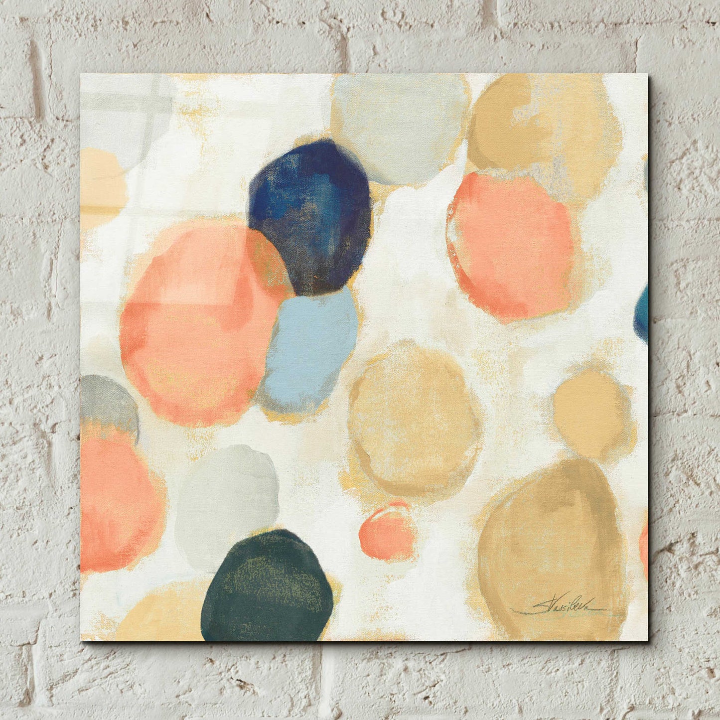 Epic Art 'Painted Pebbles II Boho' by Silvia Vassileva, Acrylic Glass Wall Art,12x12