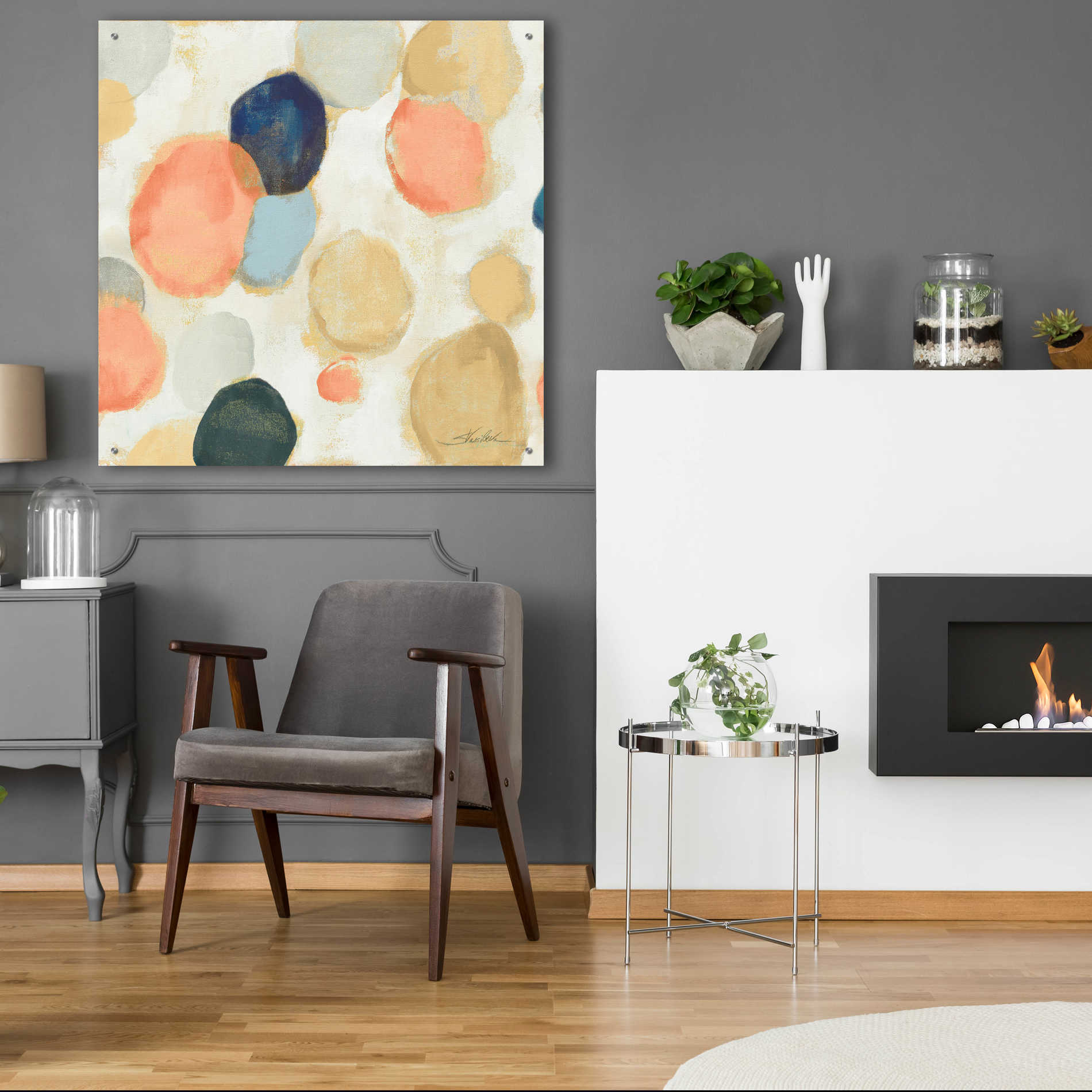 Epic Art 'Painted Pebbles II Boho' by Silvia Vassileva, Acrylic Glass Wall Art,36x36