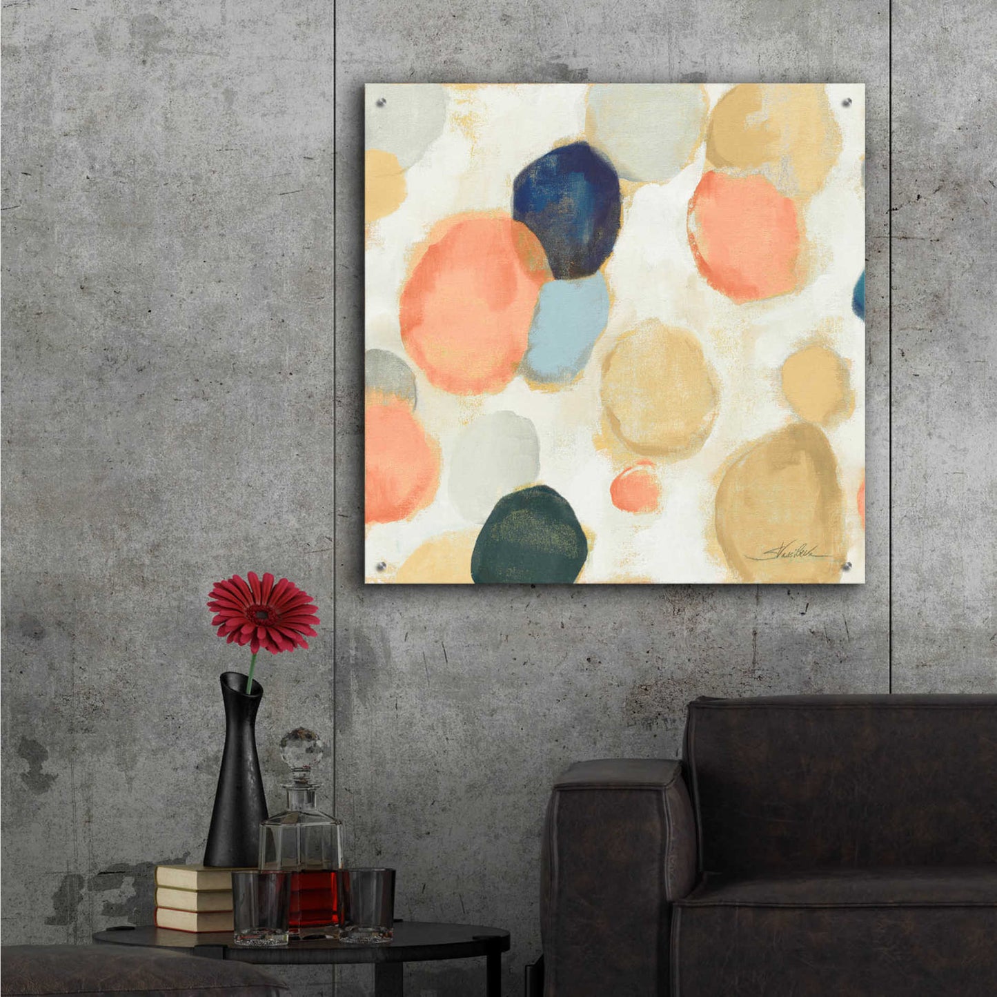 Epic Art 'Painted Pebbles II Boho' by Silvia Vassileva, Acrylic Glass Wall Art,36x36