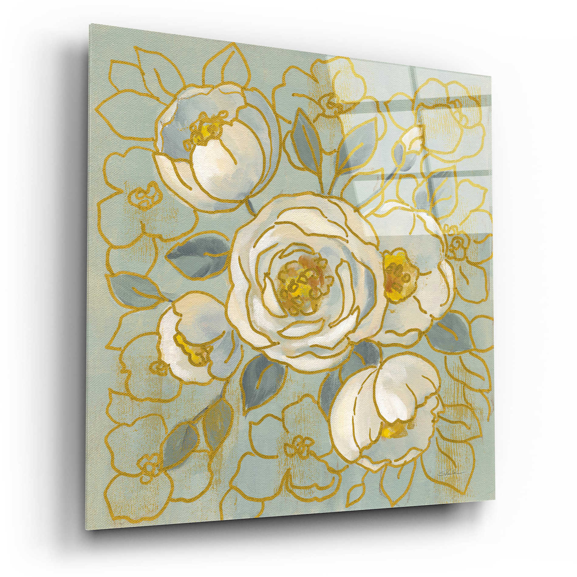 Epic Art 'Sage Floral II' by Silvia Vassileva, Acrylic Glass Wall Art,12x12