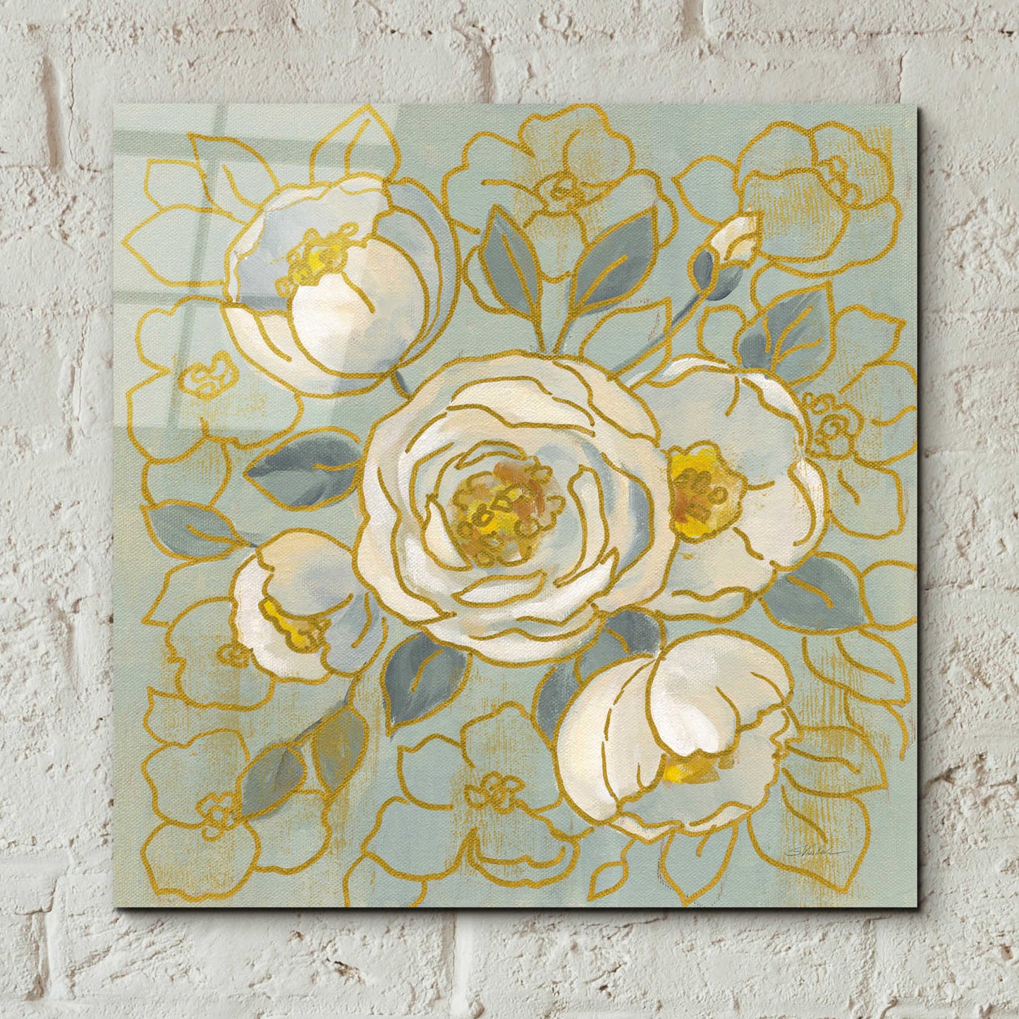 Epic Art 'Sage Floral II' by Silvia Vassileva, Acrylic Glass Wall Art,12x12