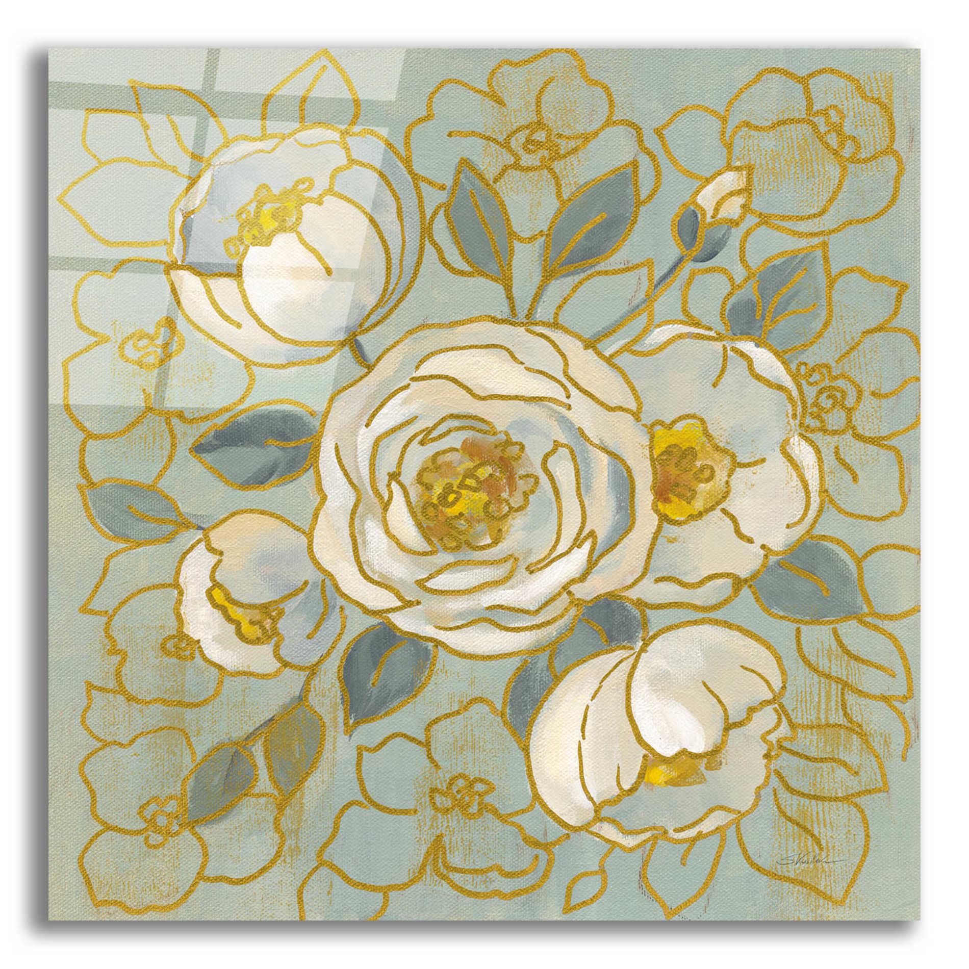 Epic Art 'Sage Floral II' by Silvia Vassileva, Acrylic Glass Wall Art,12x12