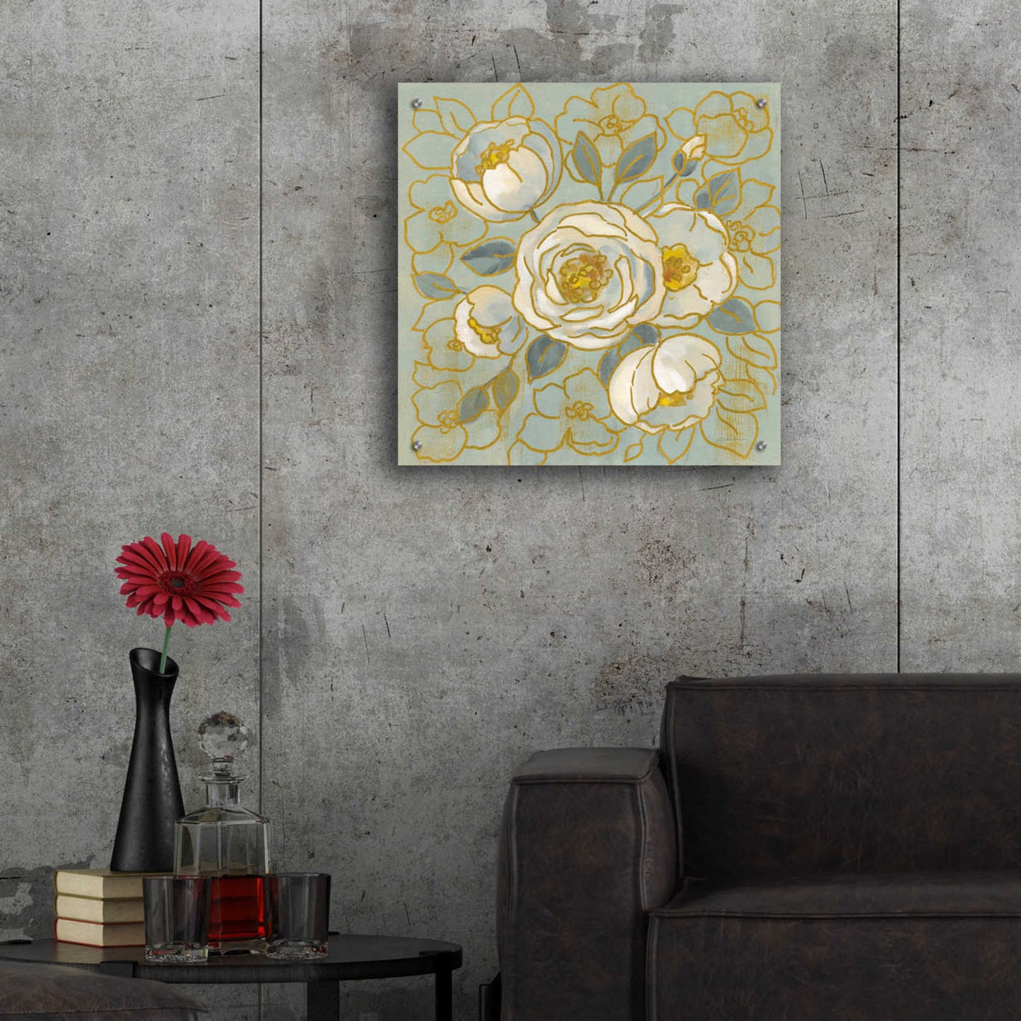 Epic Art 'Sage Floral II' by Silvia Vassileva, Acrylic Glass Wall Art,24x24