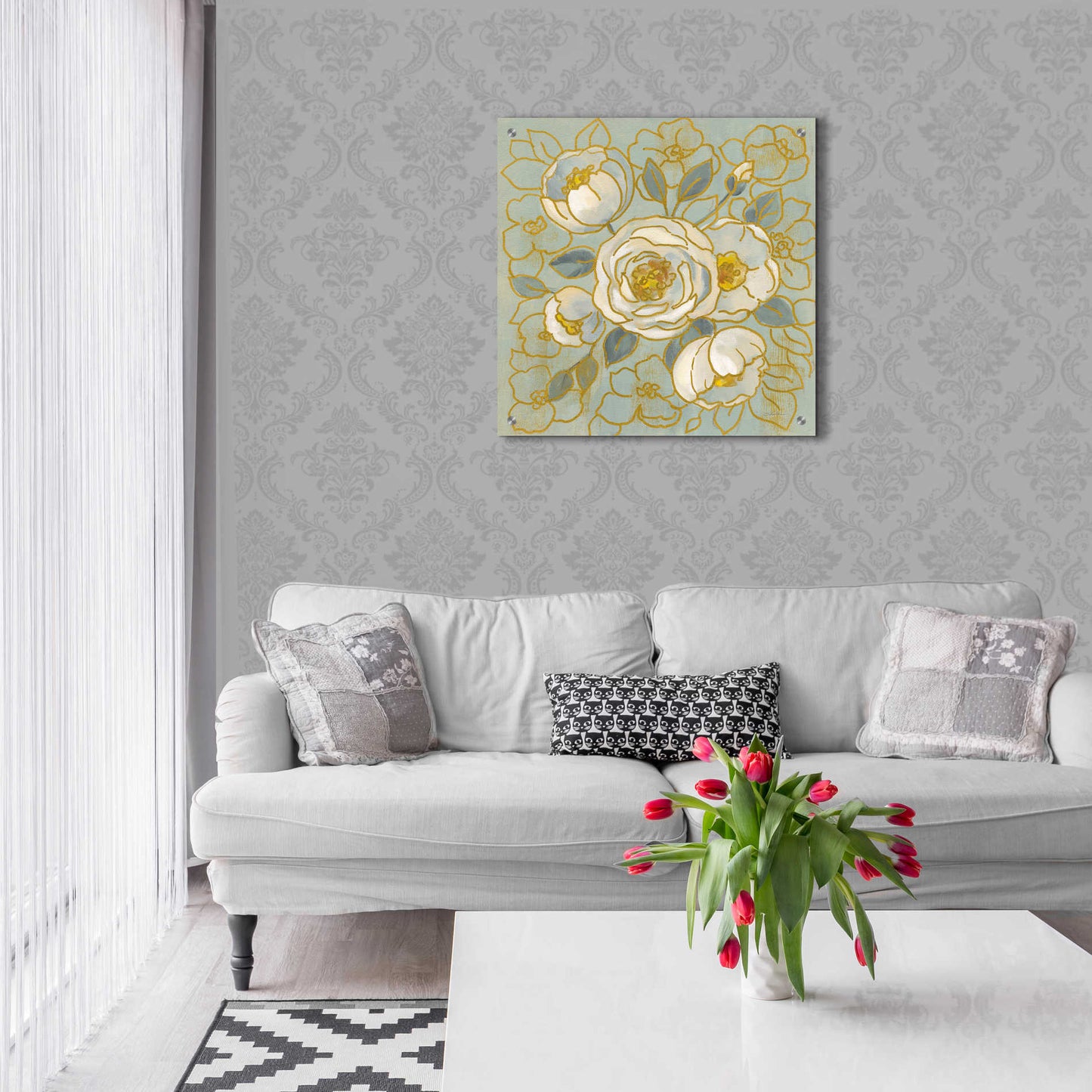 Epic Art 'Sage Floral II' by Silvia Vassileva, Acrylic Glass Wall Art,24x24